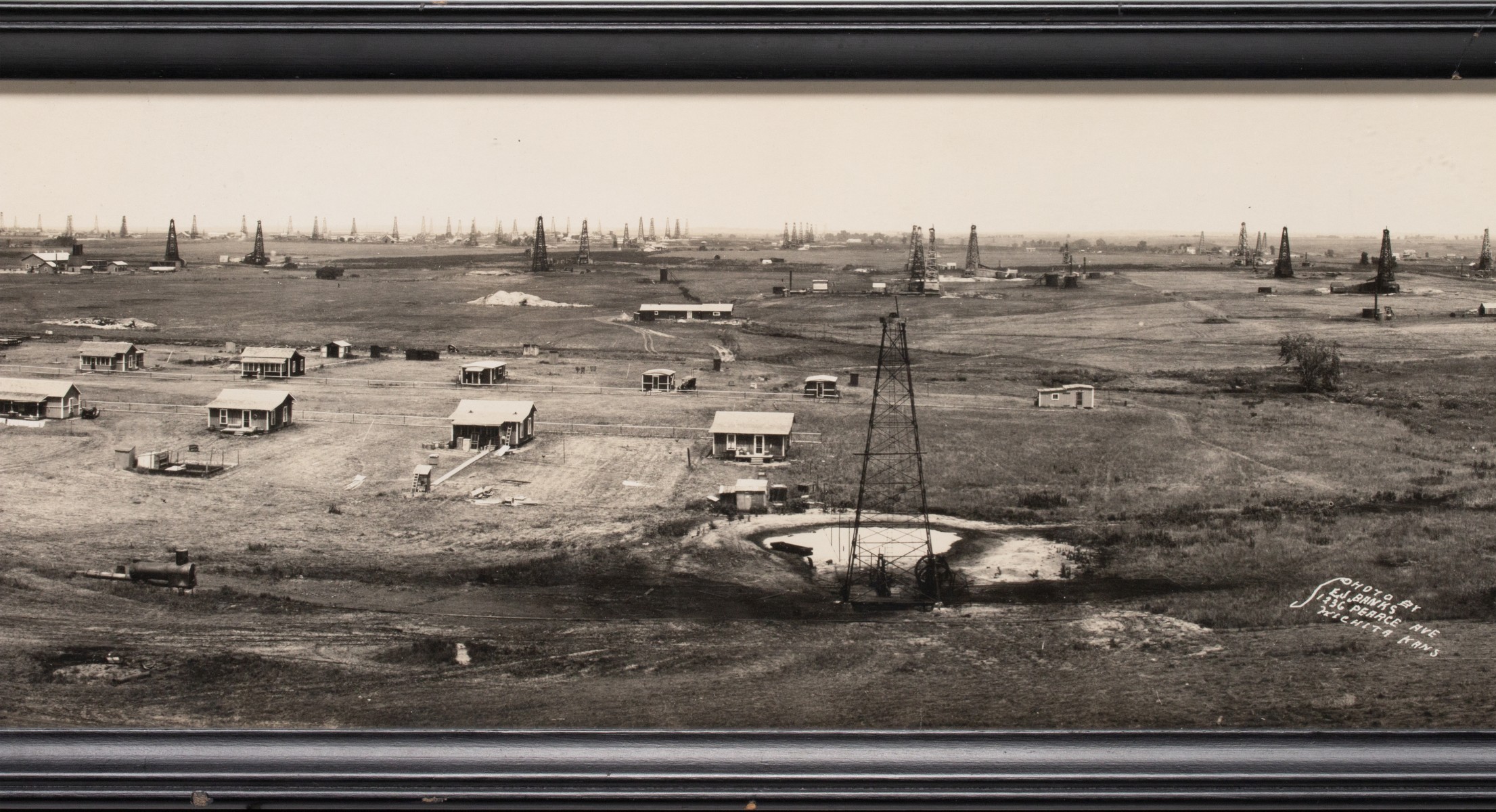 E.J. BANKS WICHITA KANSAS OIL FIELD PANORAMA PHOTOGRAPH