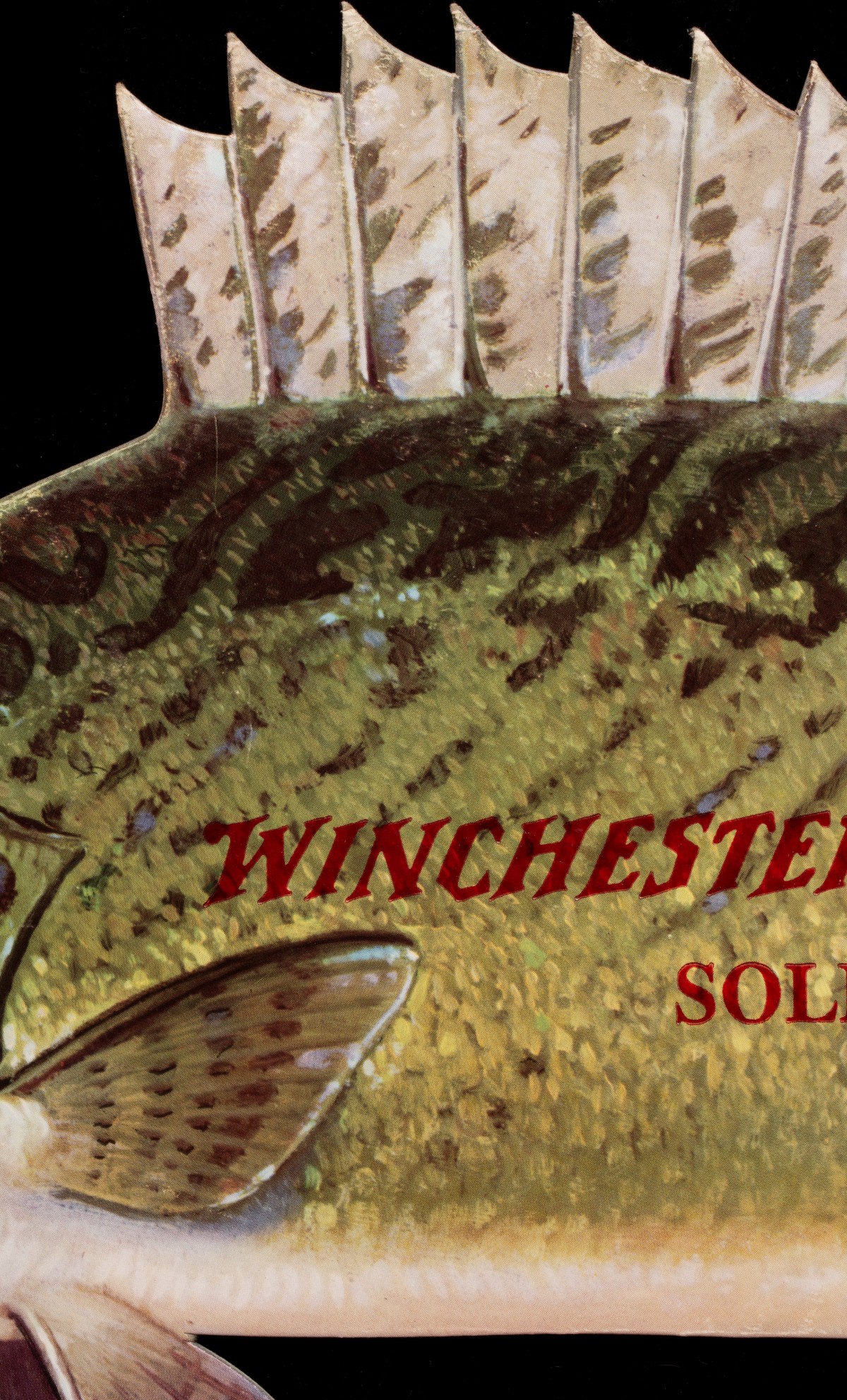 A WINCHESTER FISHING LURES DIE-CUT WALLEYE FISH SIGN