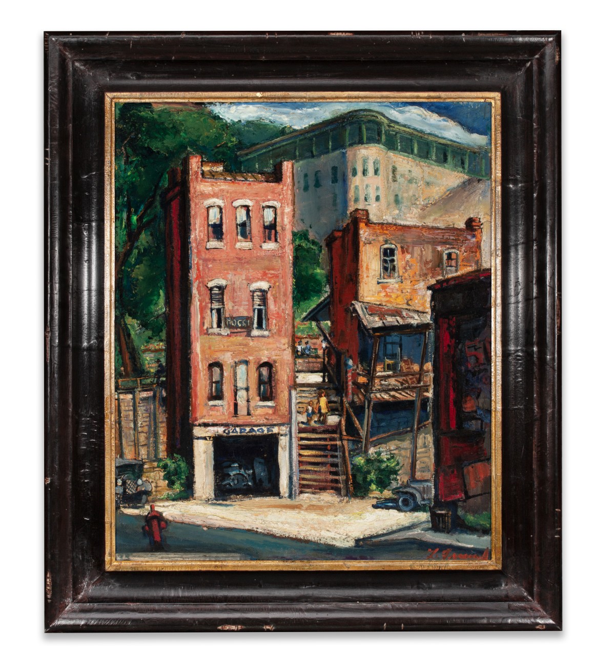 LOUIS FREUND (1905-1999) ARKANSAS REGIONALIST TOWN VIEW