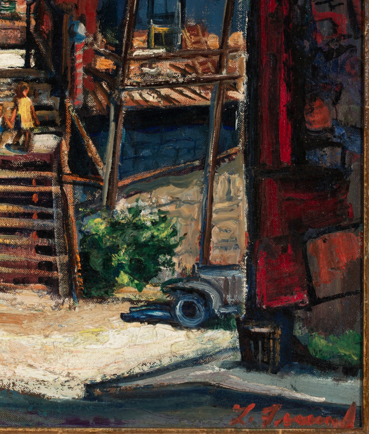 LOUIS FREUND (1905-1999) ARKANSAS REGIONALIST TOWN VIEW