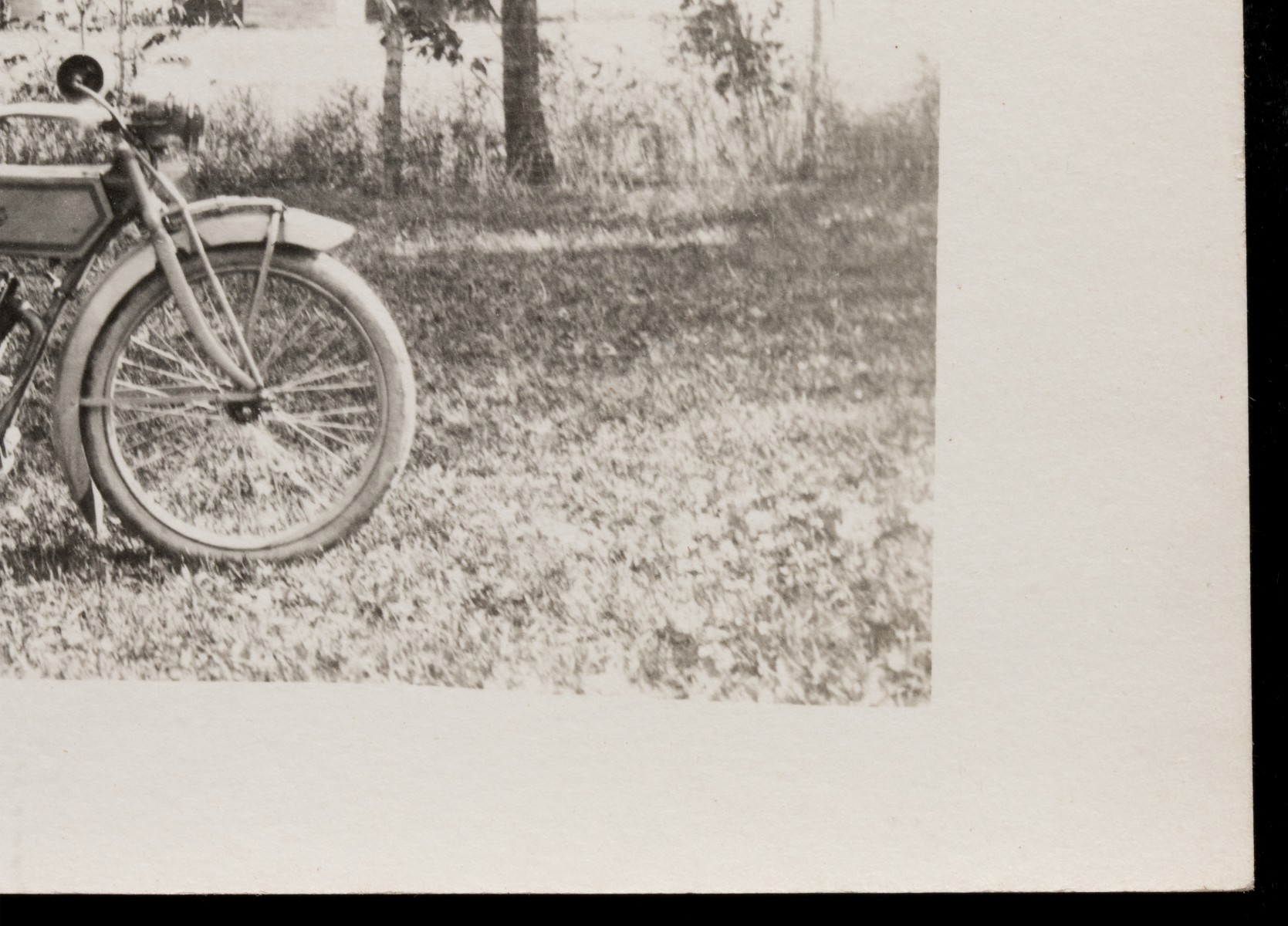 TWO REAL PHOTO POST CARDS WITH EARLY POPE MOTORCYCLE