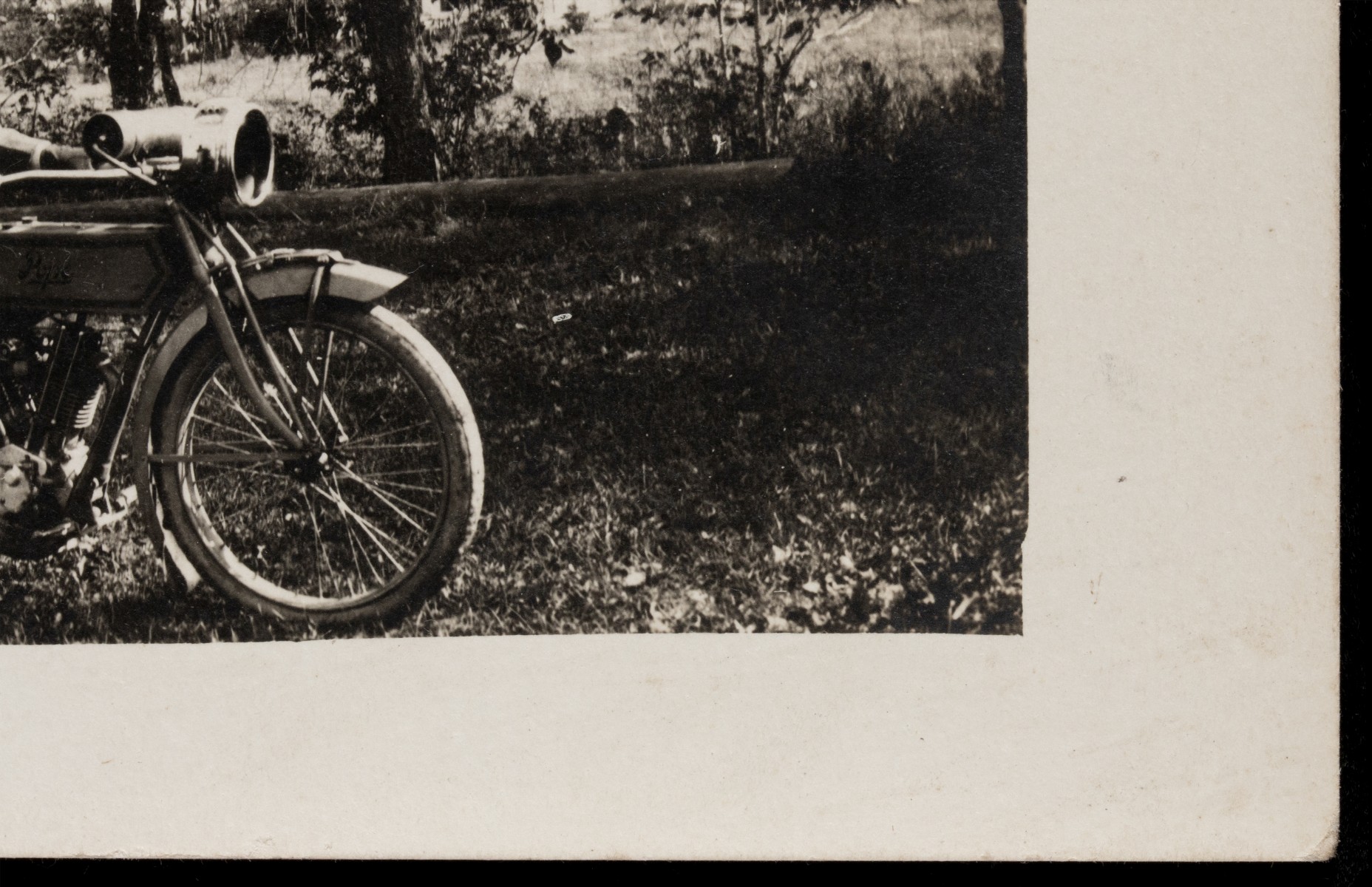 TWO REAL PHOTO POST CARDS WITH EARLY POPE MOTORCYCLE