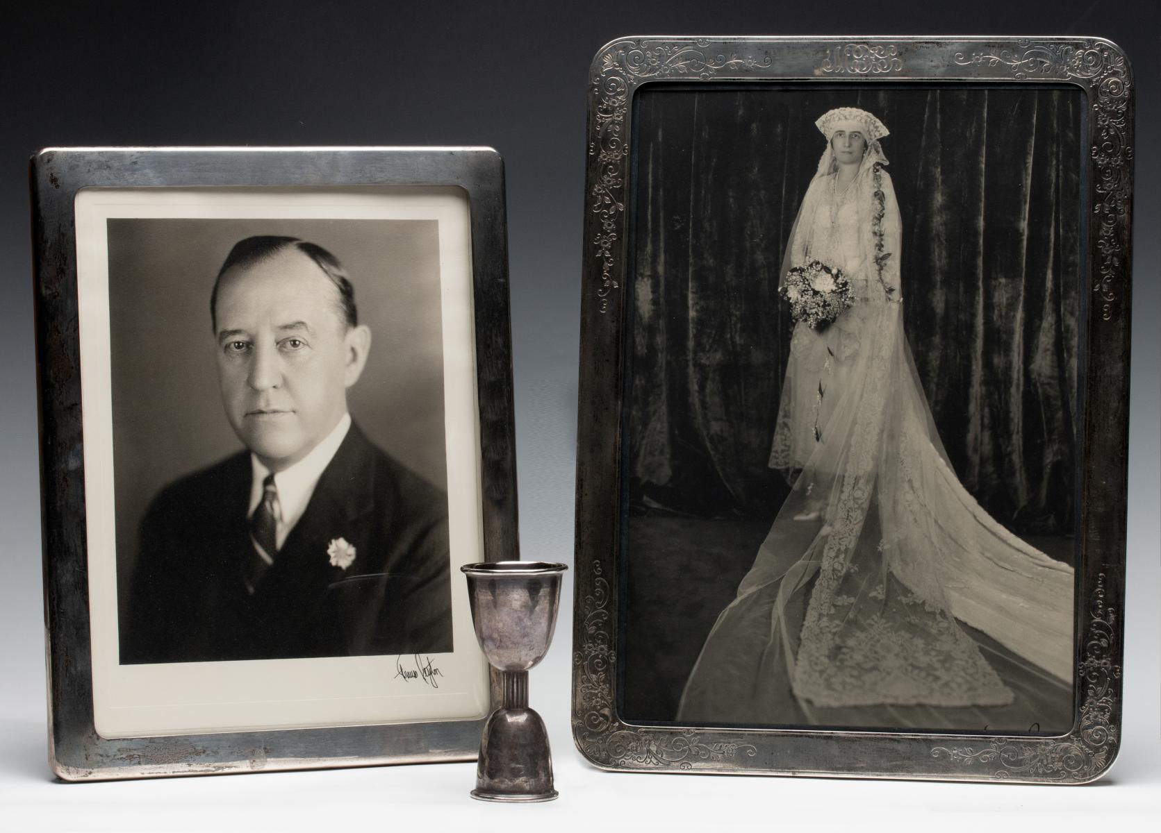 TWO EARLY 20TH CENTURY STERLING SILVER PICTURE FRAMES