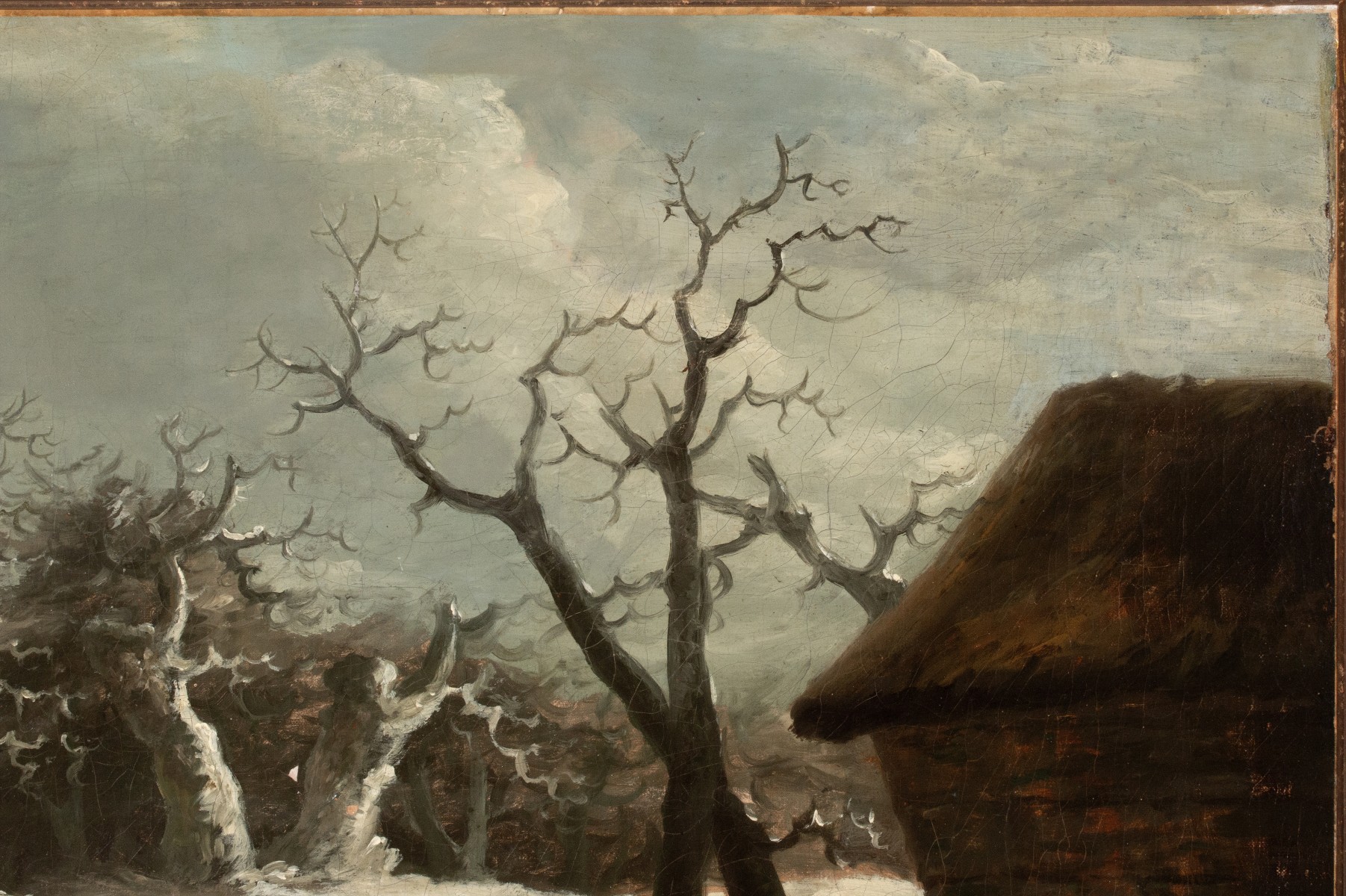 A FINE 19TH C. DUTCH SCHOOL OIL ON CANVAS WITH SKATERS