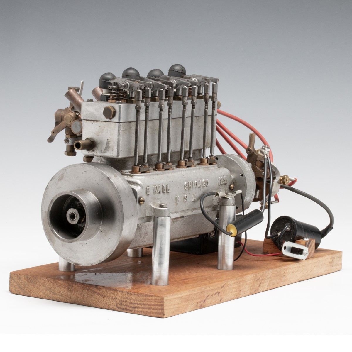 A FOUR CYLINDER MODEL GAS ENGINE BY ELMER WALL CHICAGO