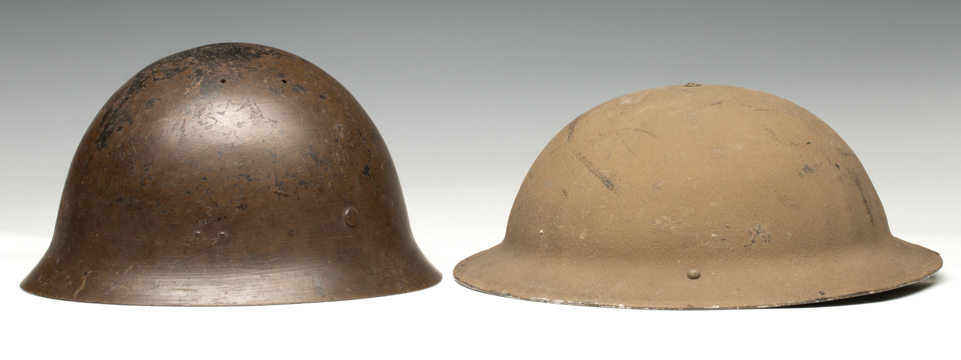 IMPERIAL JAPANESE AND BRITISH BRODIE WWII HELMETS