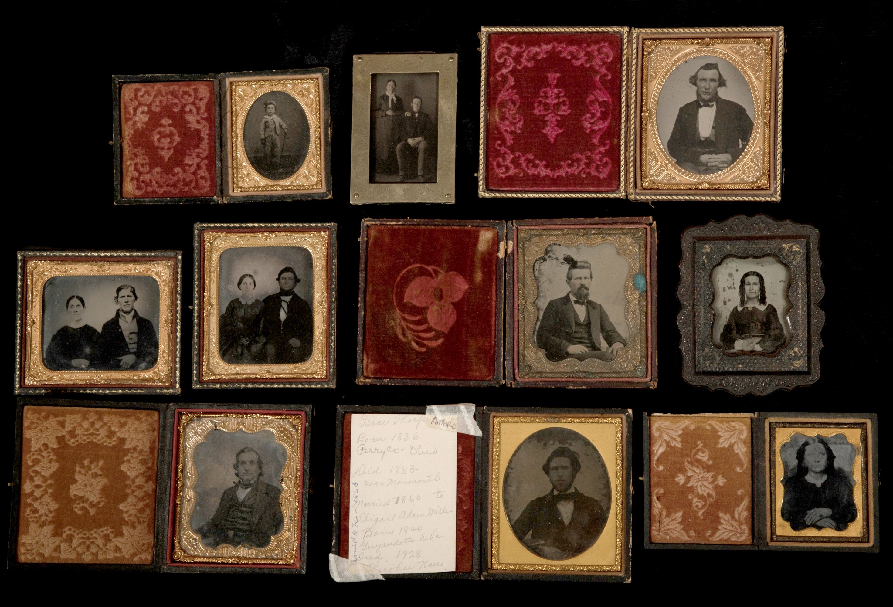 A COLLECTION OF GEM SIZE AND OTHER TINTYPE PORTRAITS