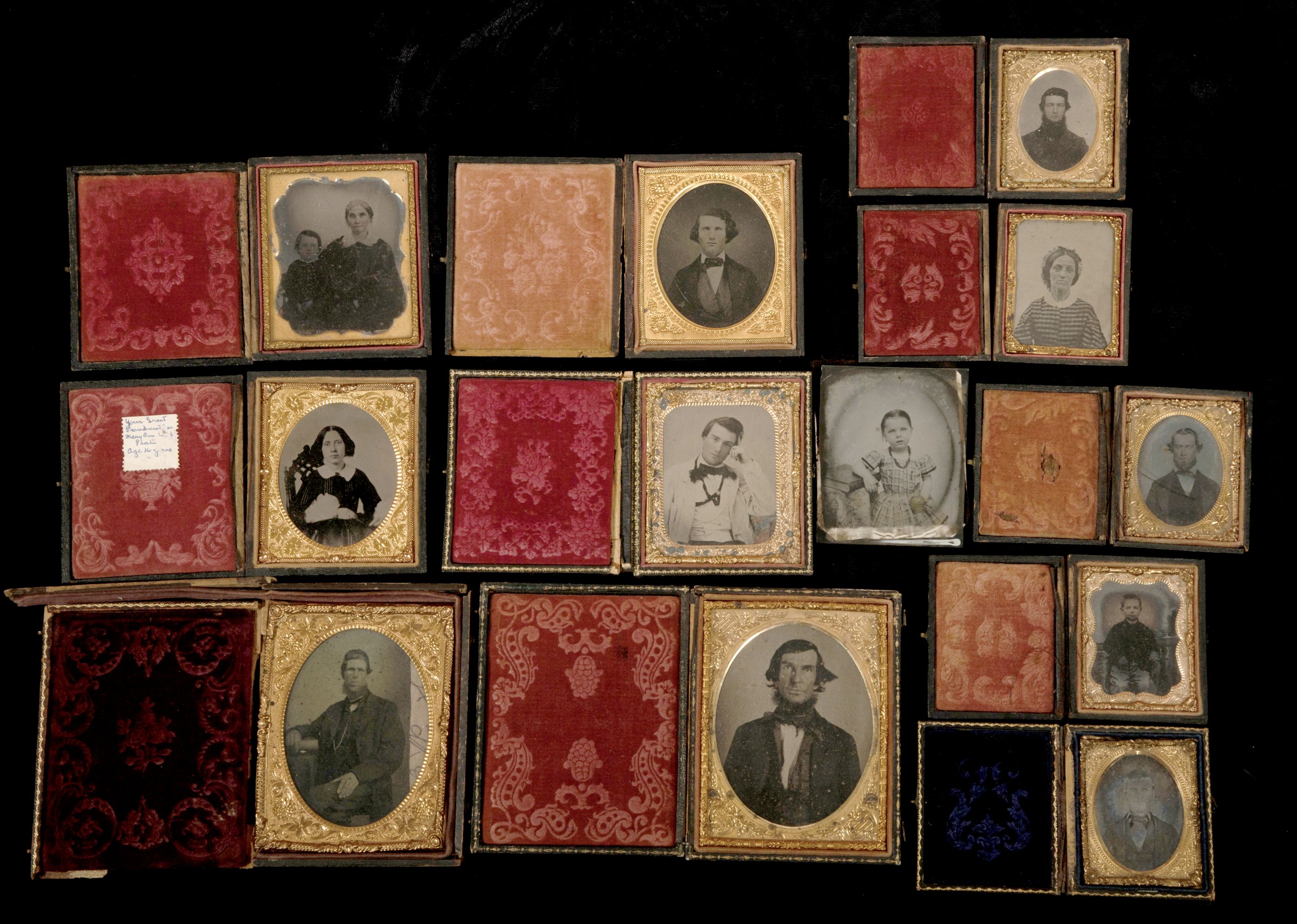 A COLLECTION OF GEM SIZE AND OTHER TINTYPE PORTRAITS