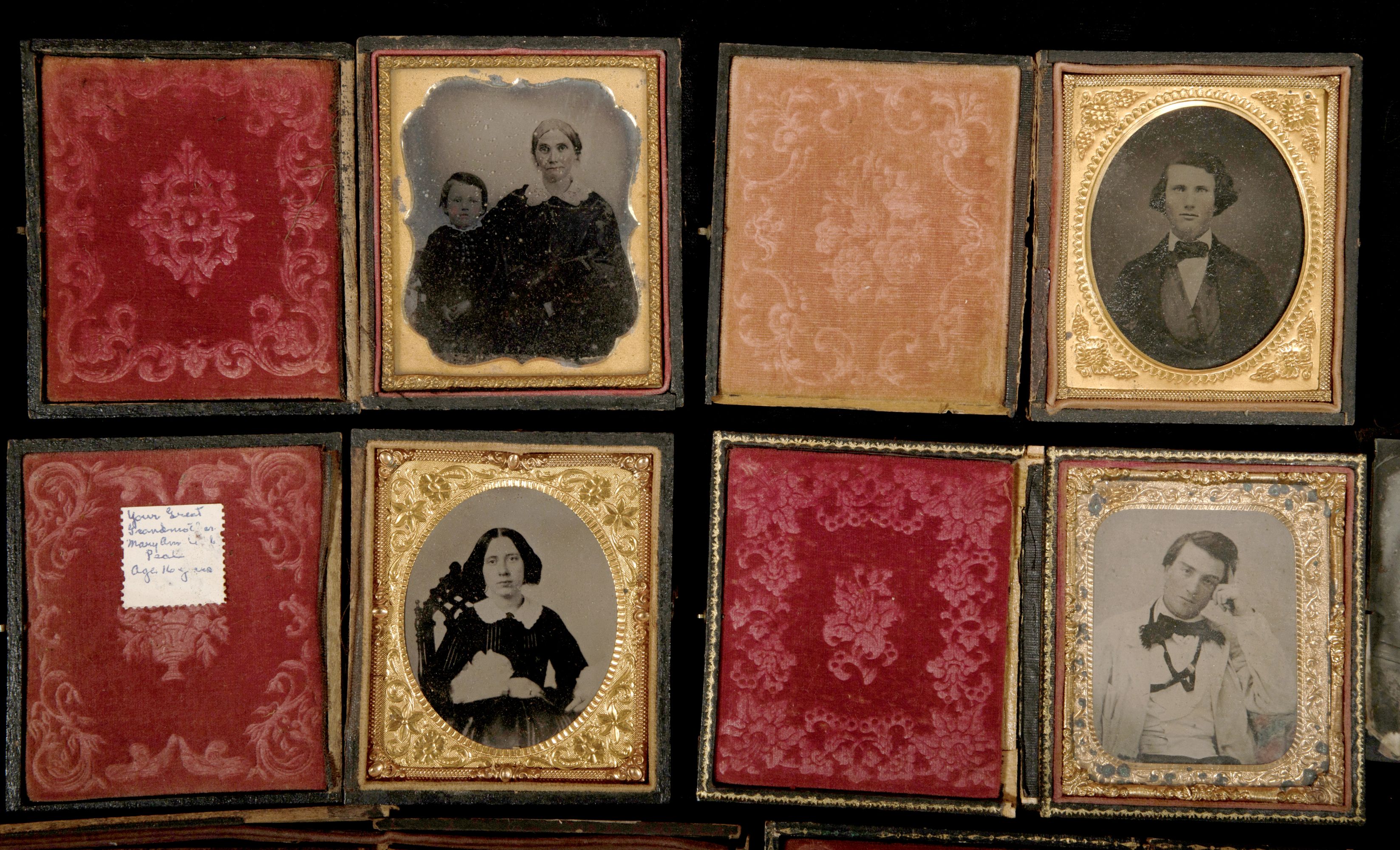 A COLLECTION OF GEM SIZE AND OTHER TINTYPE PORTRAITS