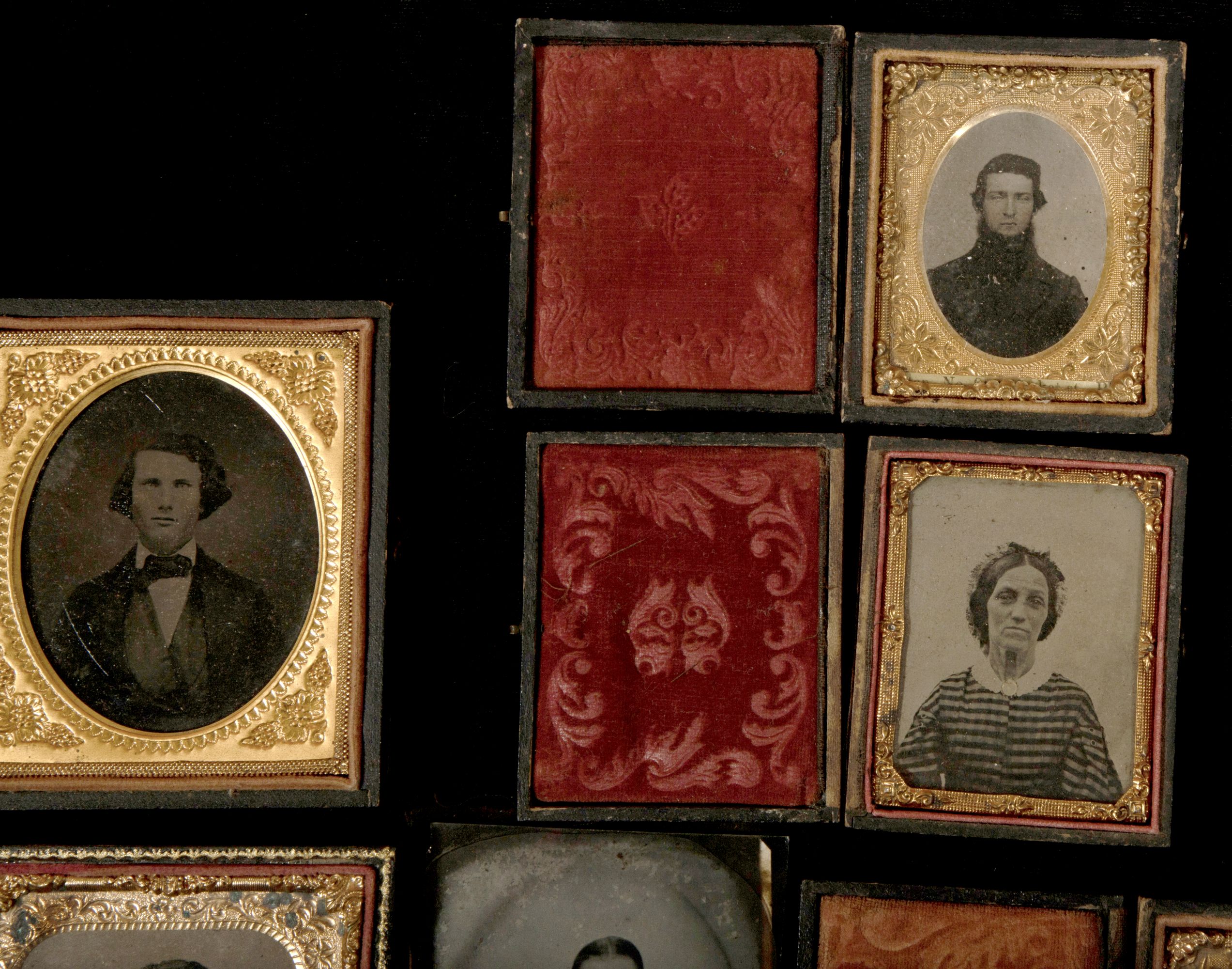 A COLLECTION OF GEM SIZE AND OTHER TINTYPE PORTRAITS