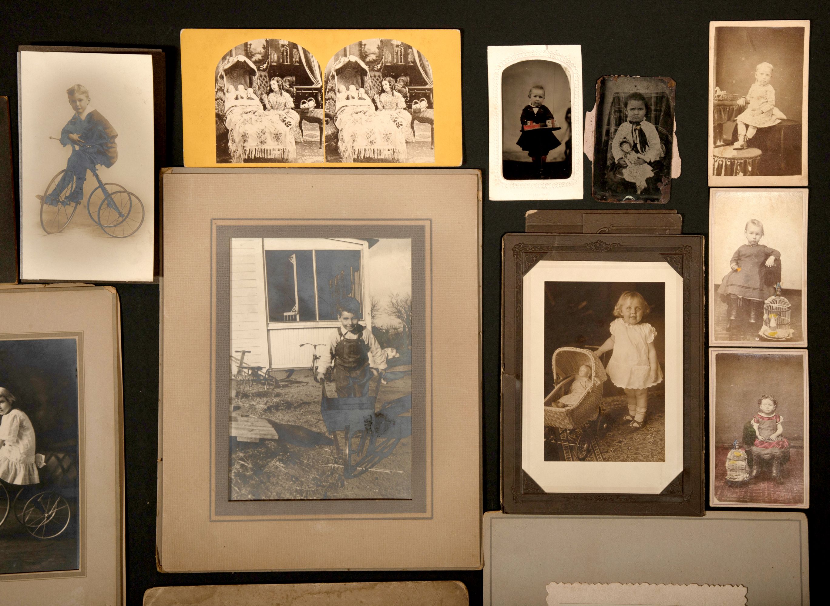 TINTYPE, CDV, CABINET CARDS: CHILDREN WITH DOLLS & TOYS