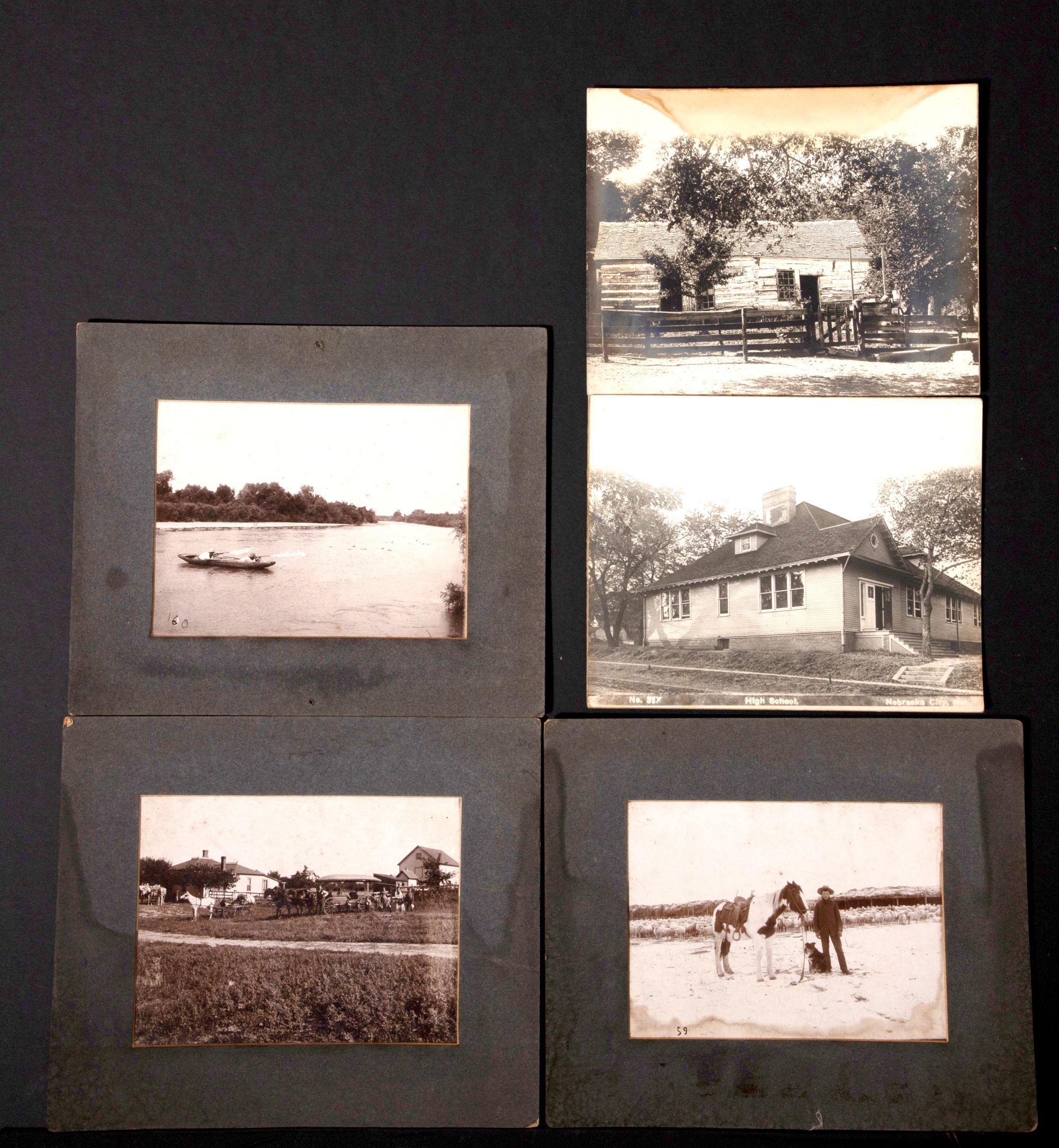 TWENTY MOUNTED PHOTOS OF NEBRASKA VIEWS 1870-1910