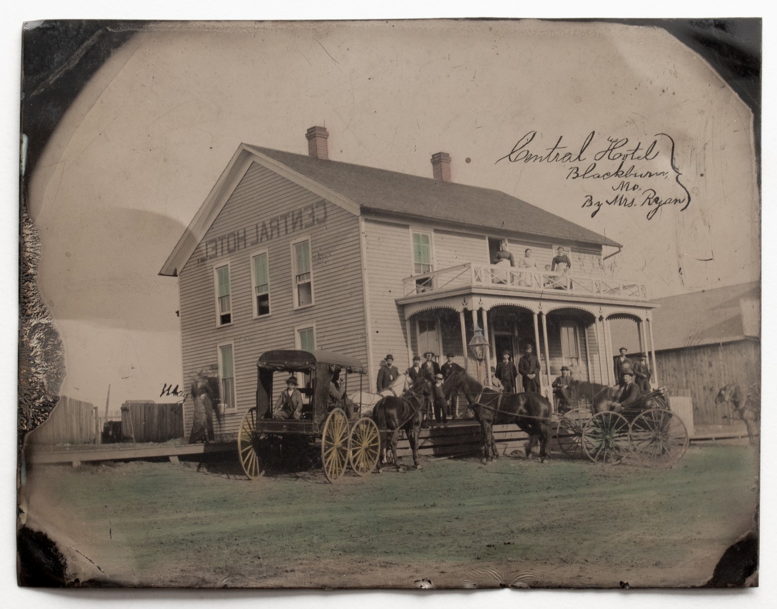 HALF PLATE TINTYPE THE CENTRAL HOTEL BLACKBURN MISSOURI