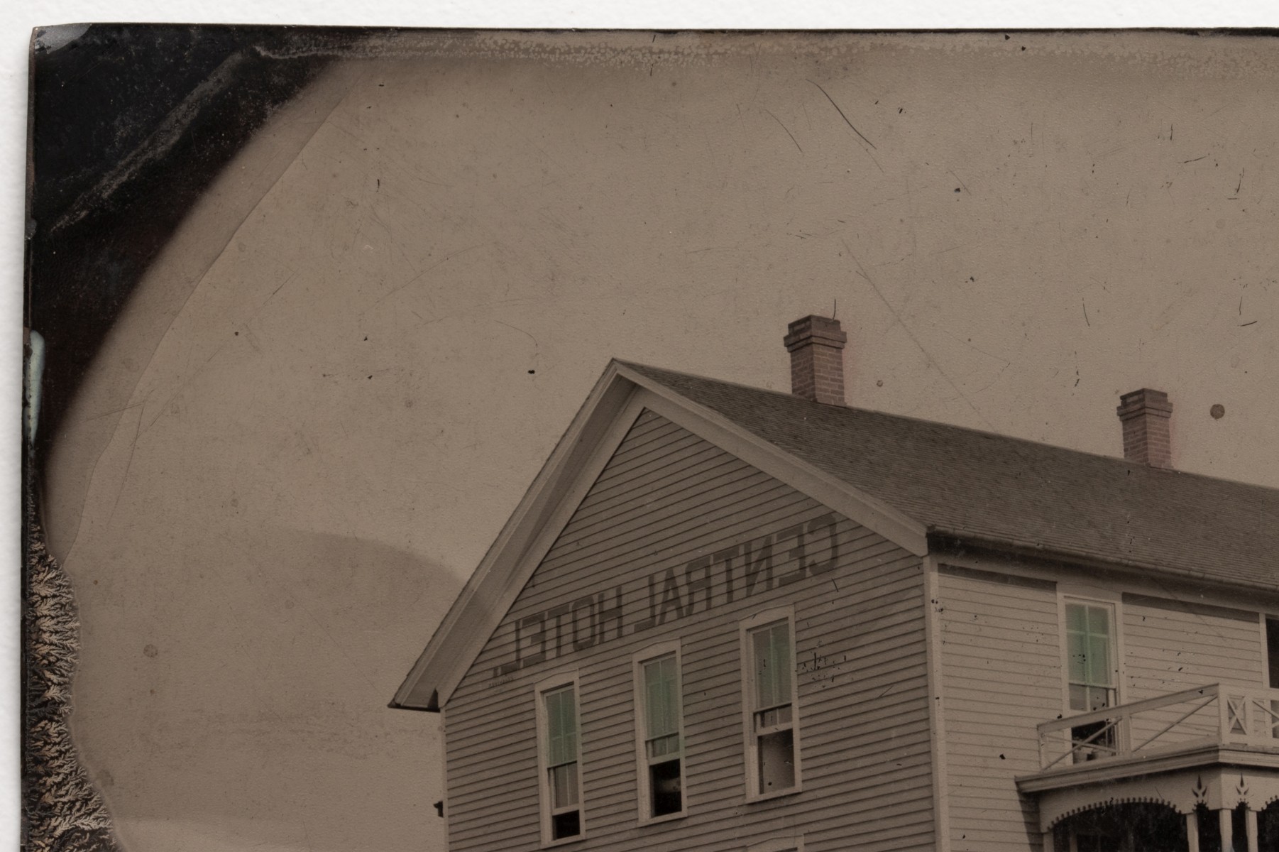 HALF PLATE TINTYPE THE CENTRAL HOTEL BLACKBURN MISSOURI