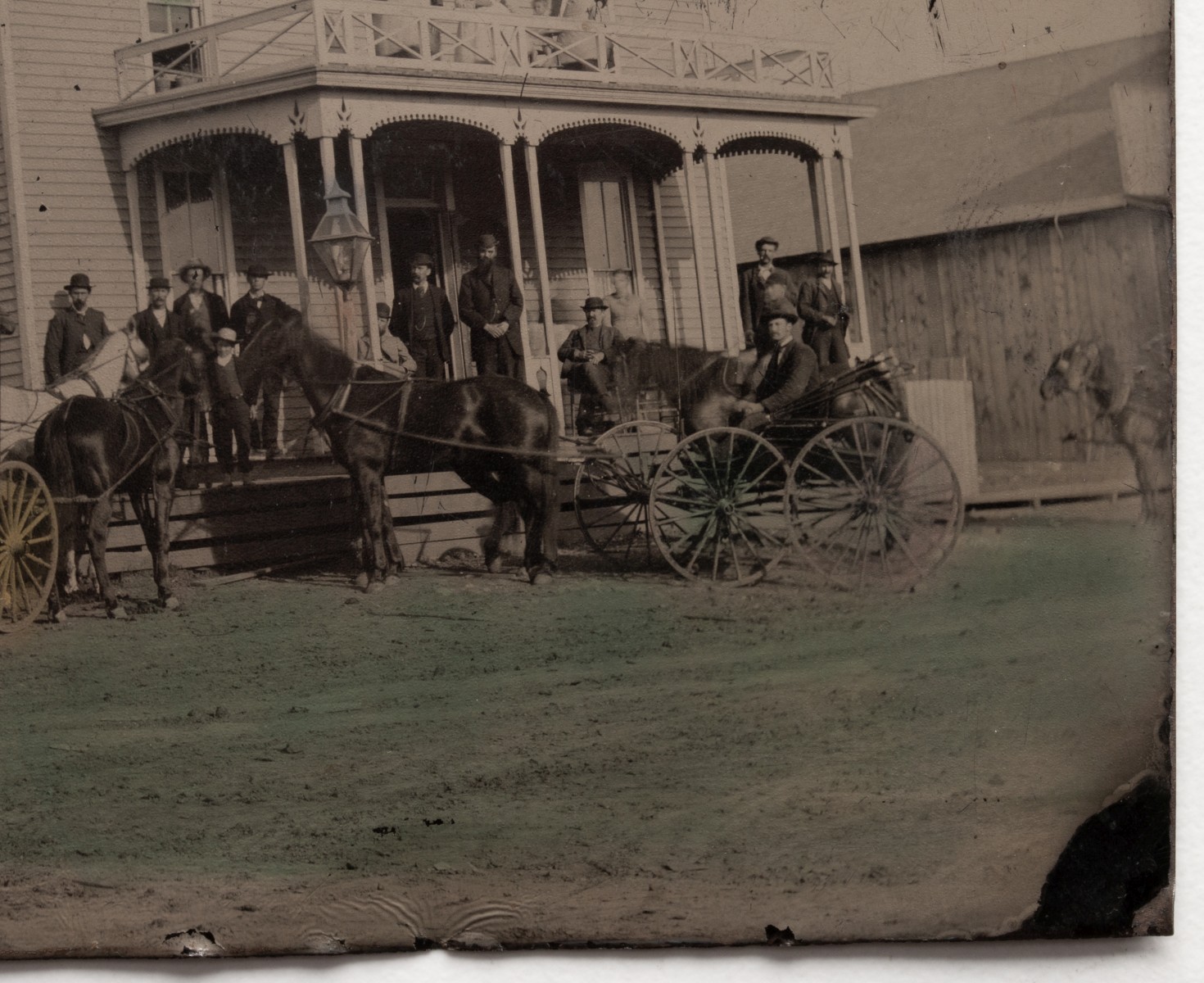 HALF PLATE TINTYPE THE CENTRAL HOTEL BLACKBURN MISSOURI