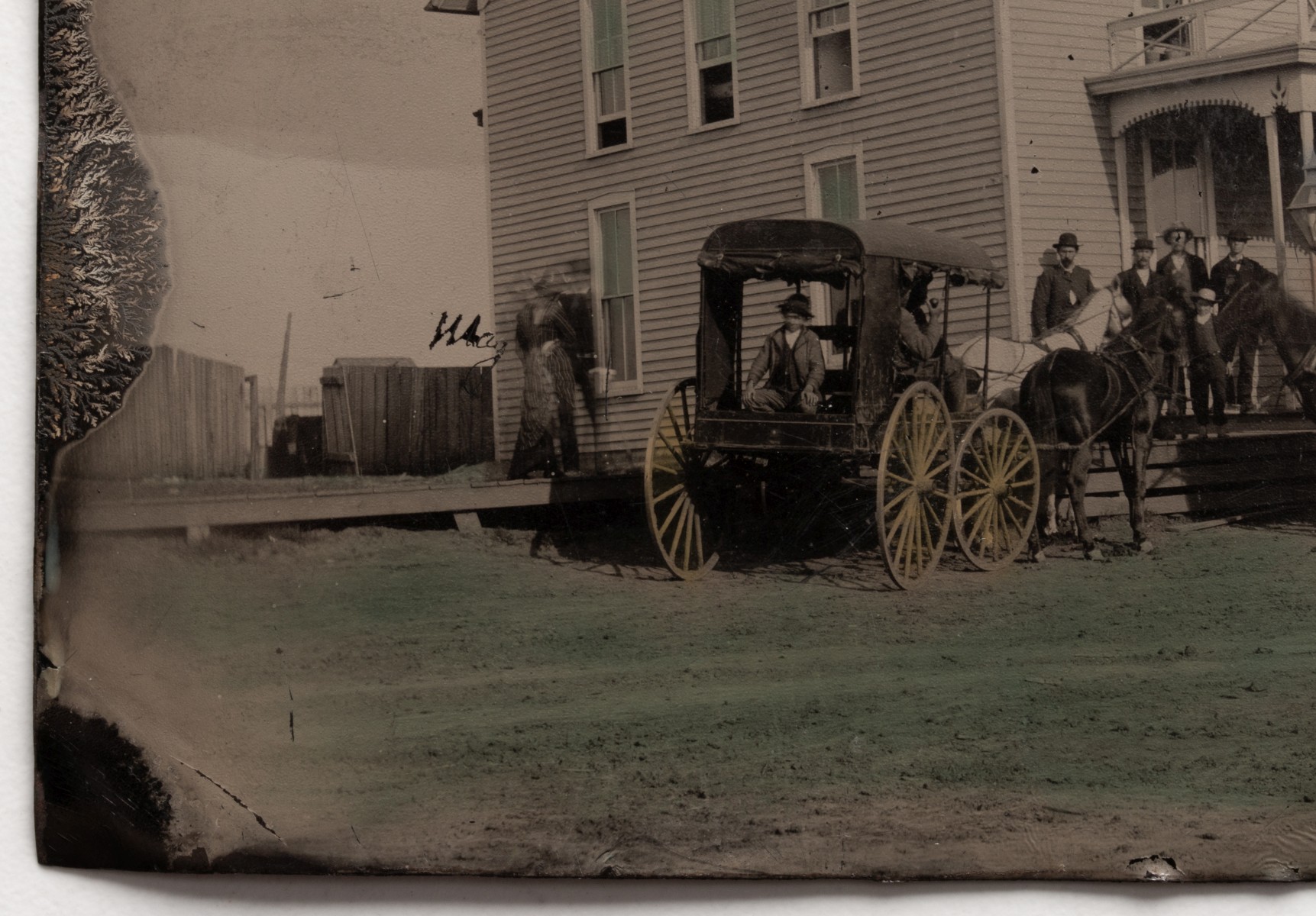 HALF PLATE TINTYPE THE CENTRAL HOTEL BLACKBURN MISSOURI