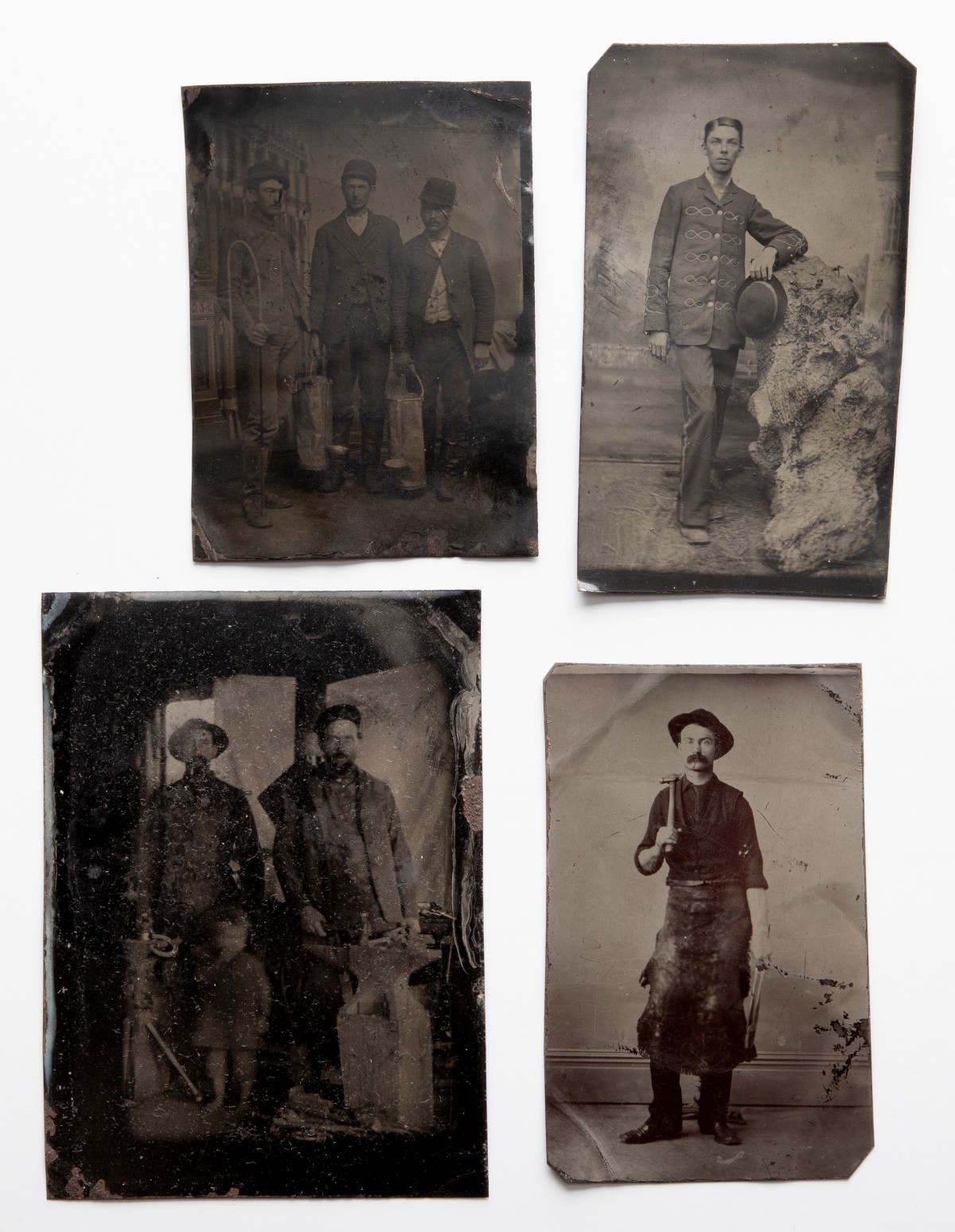 BLACKSMITH AND OTHER OCCUPATIONAL TINTYPE PHOTOGRAPHS