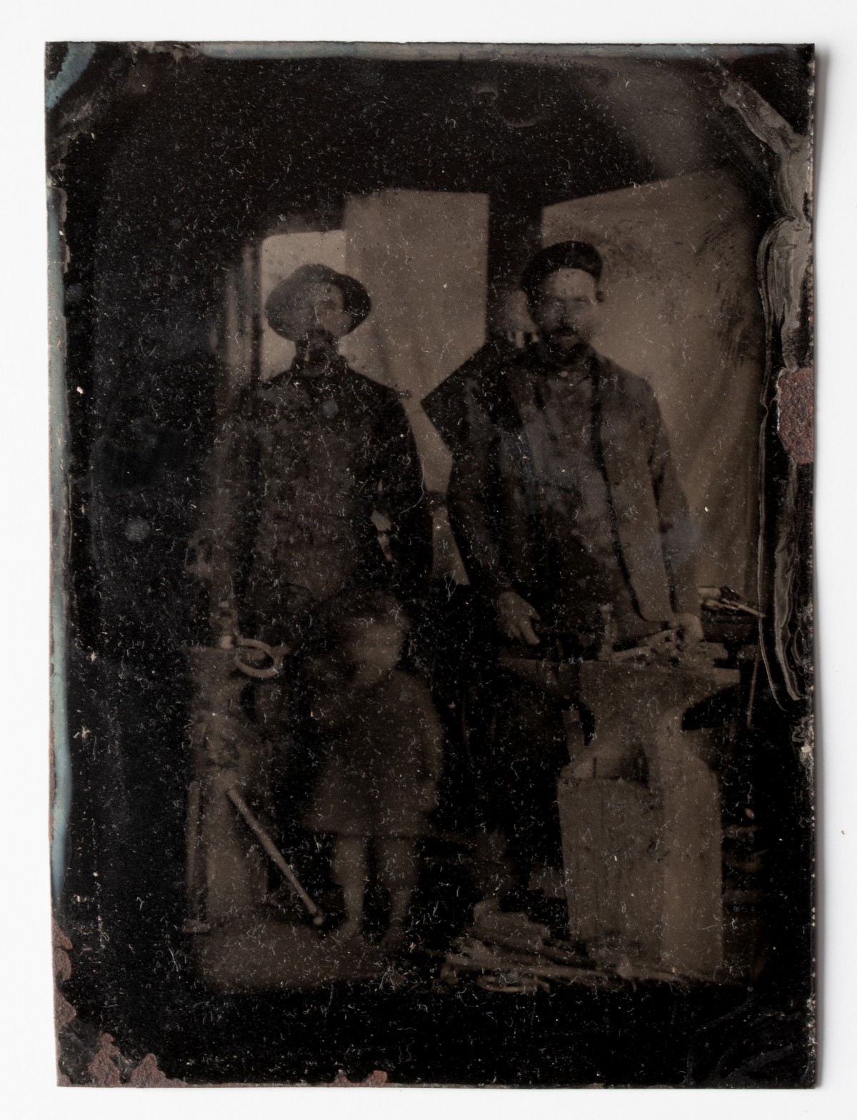 BLACKSMITH AND OTHER OCCUPATIONAL TINTYPE PHOTOGRAPHS