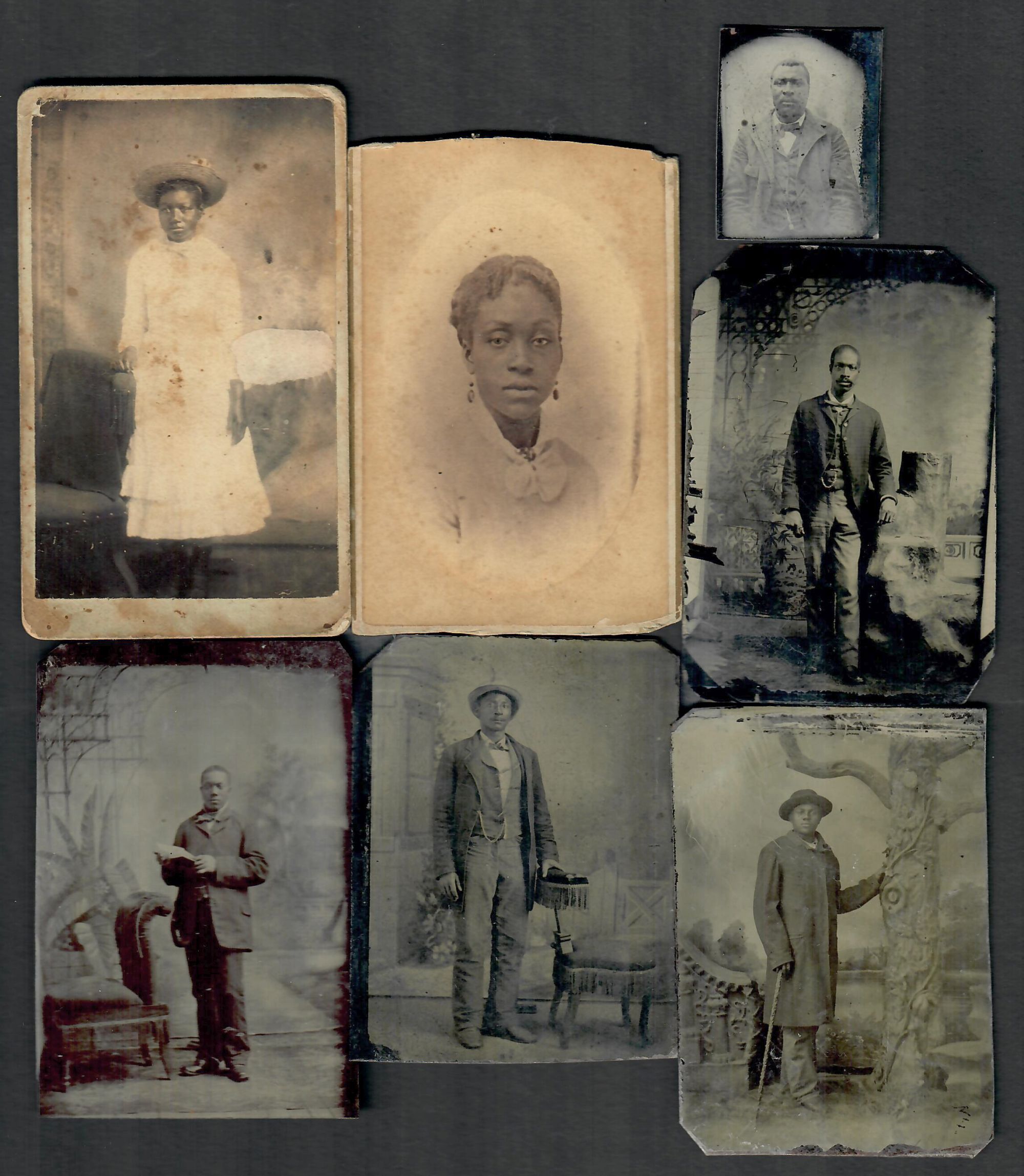 FIVE TINTYPE PHOTOGRAPHS OF AFRICAN AMERICAN MEN