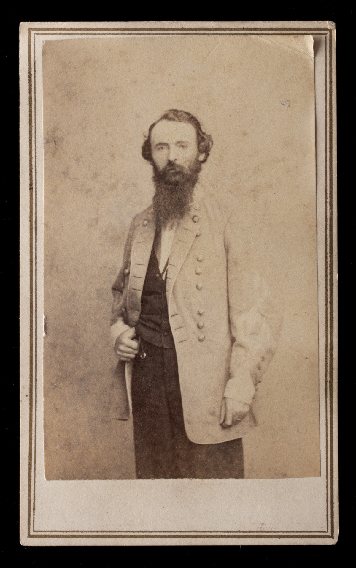 CDV OF CONFEDERATE OFFICER JAMES FLEMING FAGAN W/ STAMP