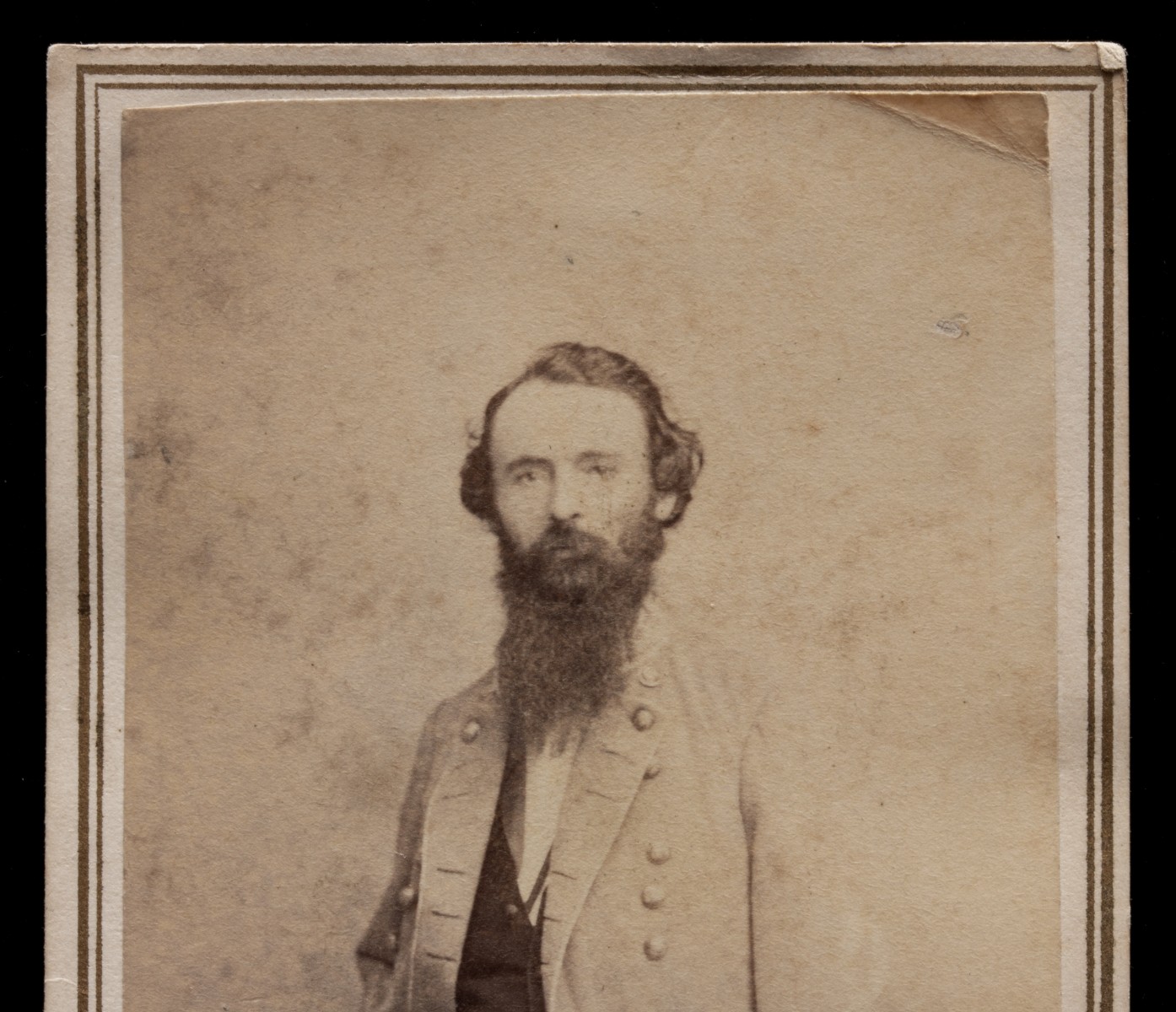 CDV OF CONFEDERATE OFFICER JAMES FLEMING FAGAN W/ STAMP