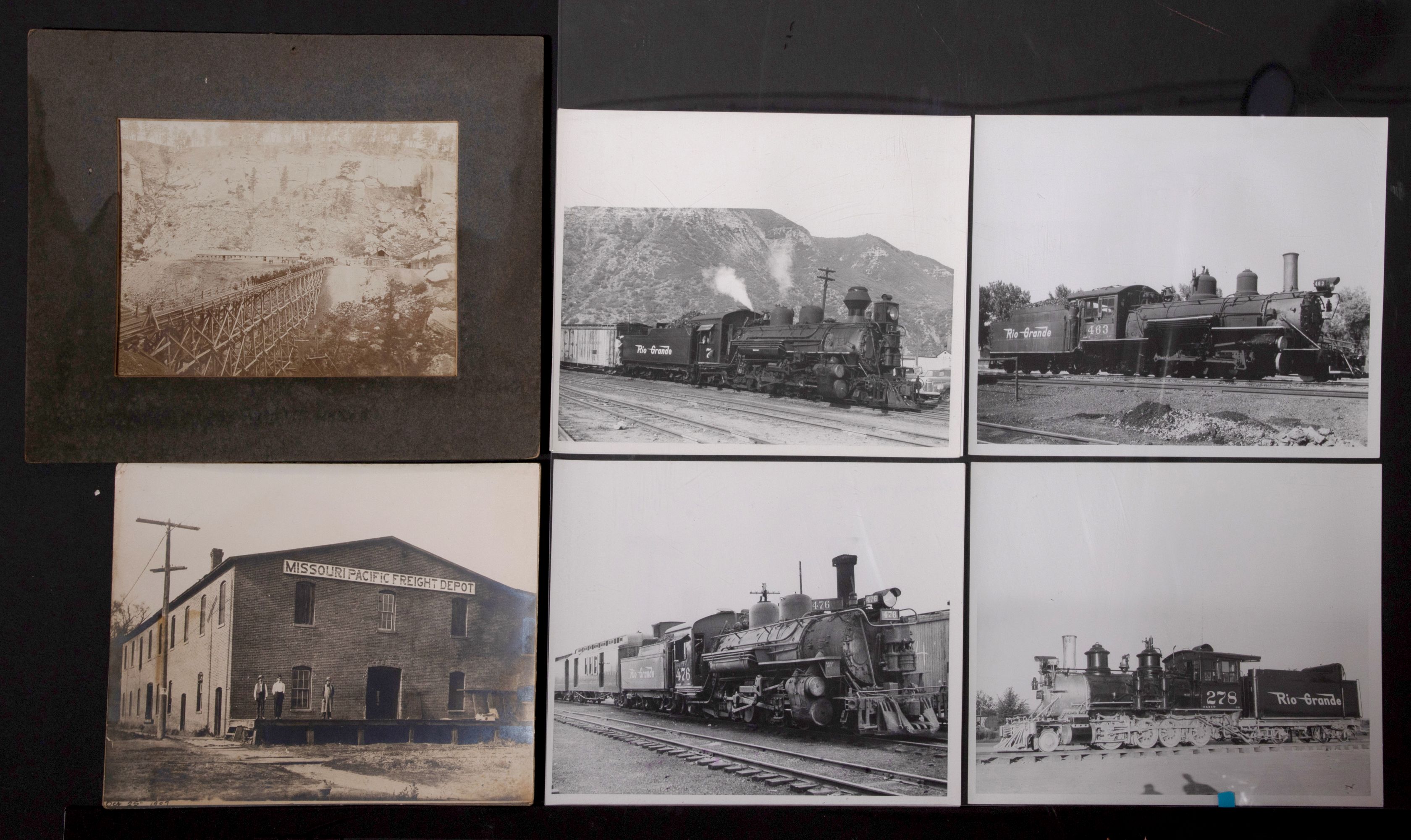 RAILROAD, HORSE DRAWN, TRANSPORTATION PHOTOS 1880-1920