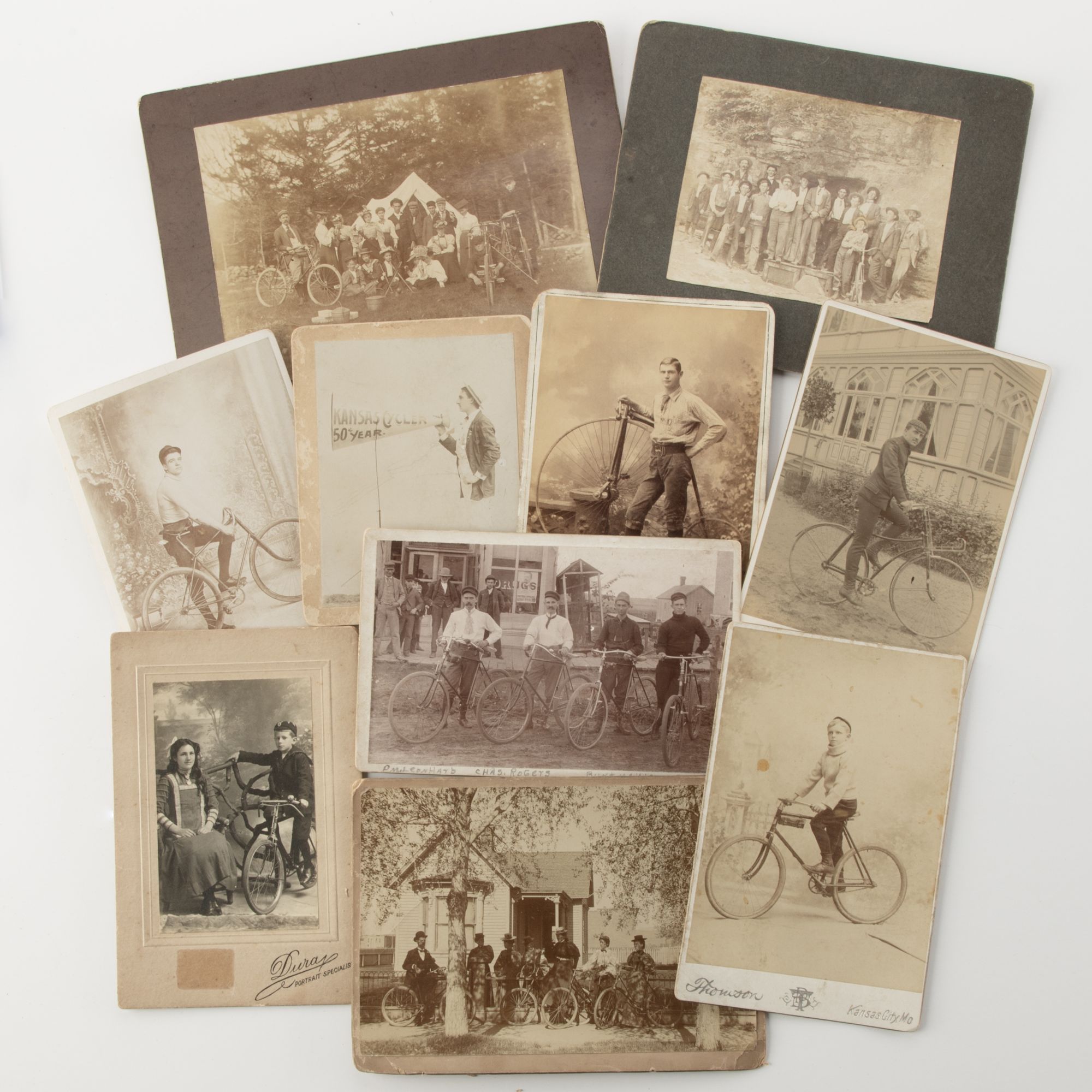 TEN 19TH CENTURY IMAGES OF CYCLISTS AND BICYCLES