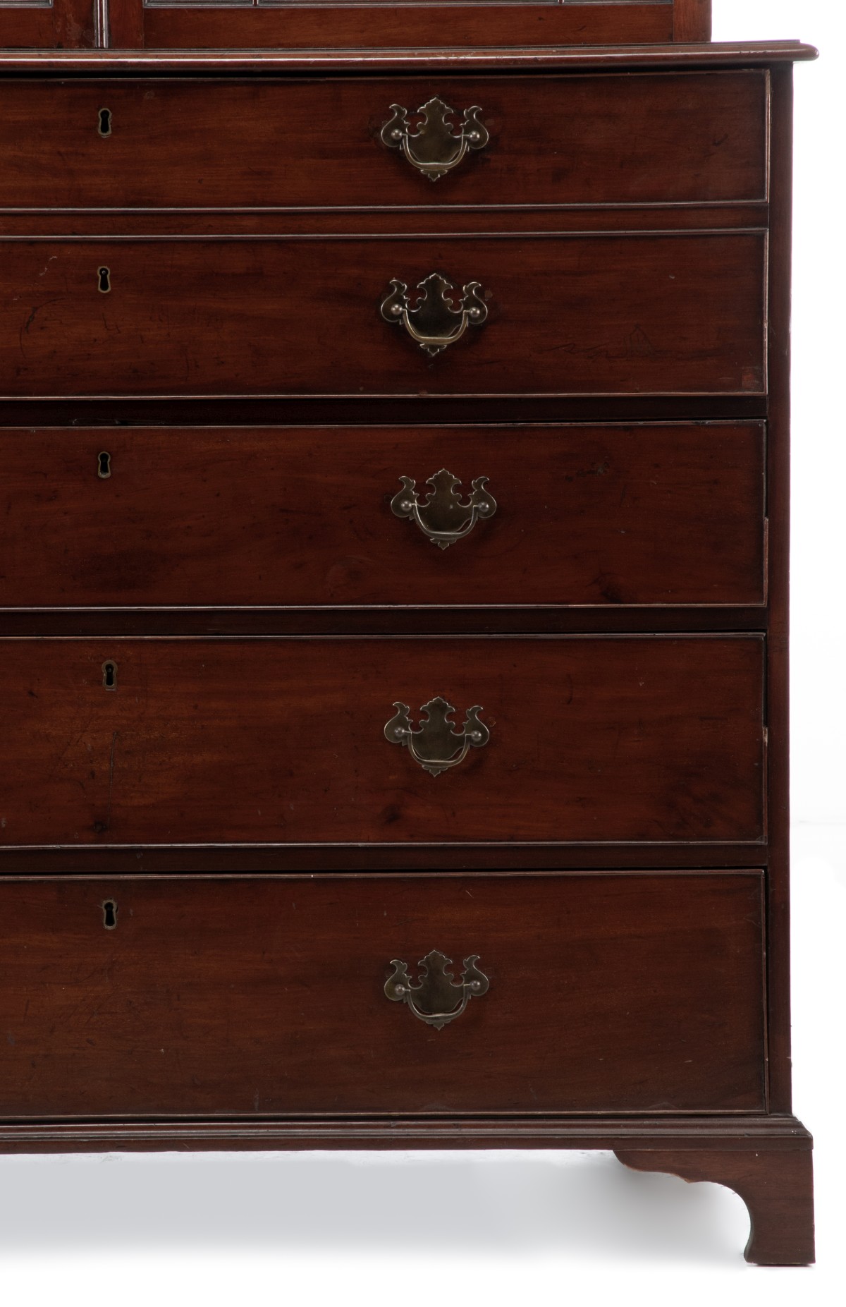 A CIRCA 1800 HEPPLEWHITE MAHOGANY SECRETARY BOOKCASE