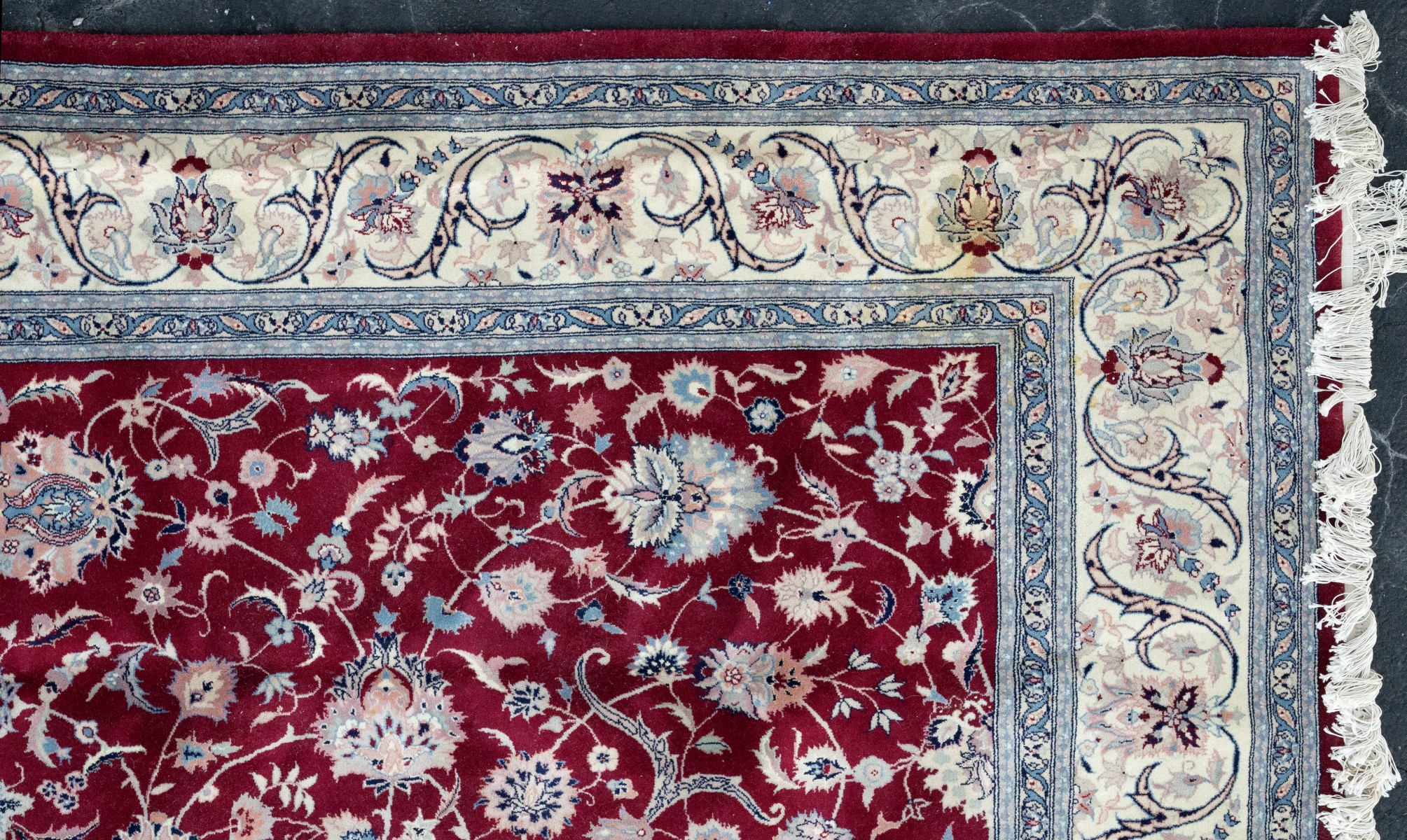 A LATE 20C. 'TABRIZ' INDO PERSIAN HAND MADE CARPET 9x12