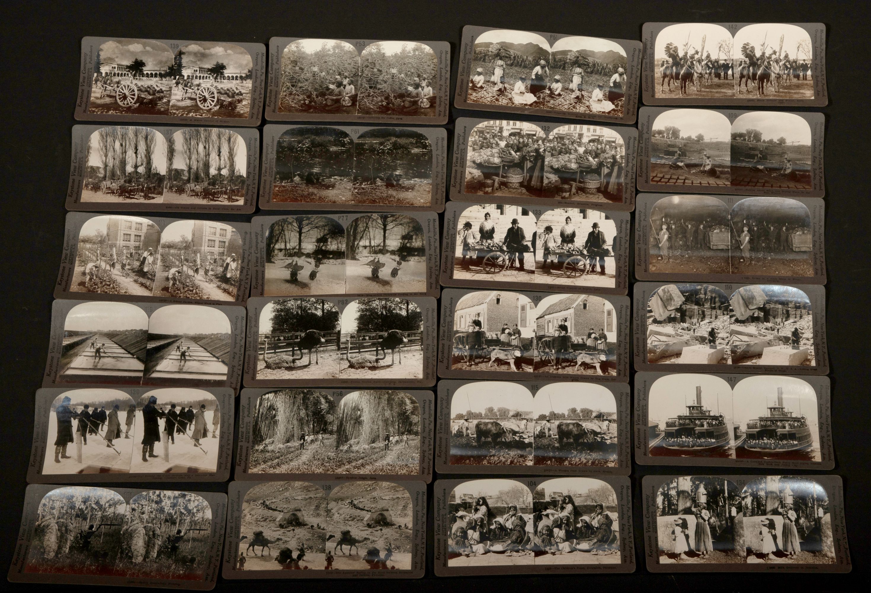 APPROXIMATELY 198 REAL PHOTO KEYSTONE STEREO VIEWS