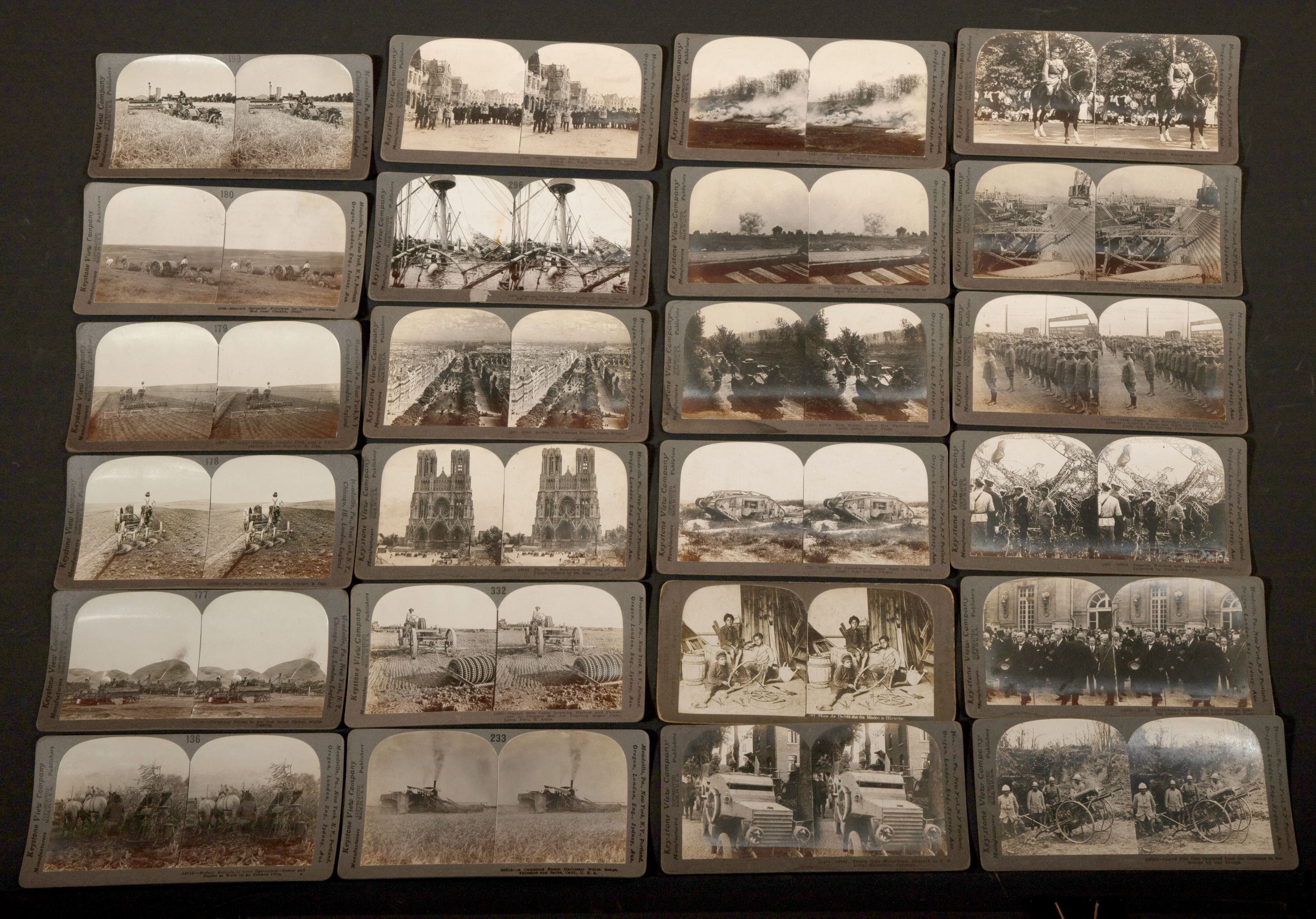 APPROXIMATELY 198 REAL PHOTO KEYSTONE STEREO VIEWS