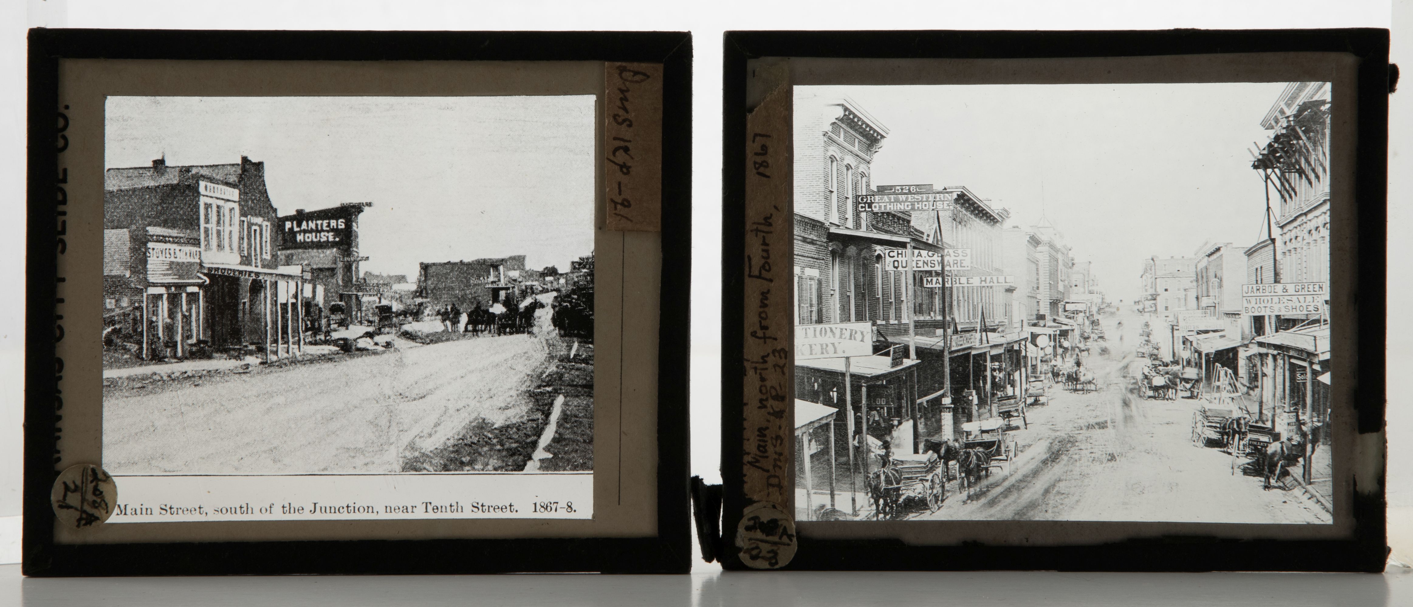 FOURTEEN 19TH C. GLASS PLATE NEGATIVES MISSOURI TOWNS