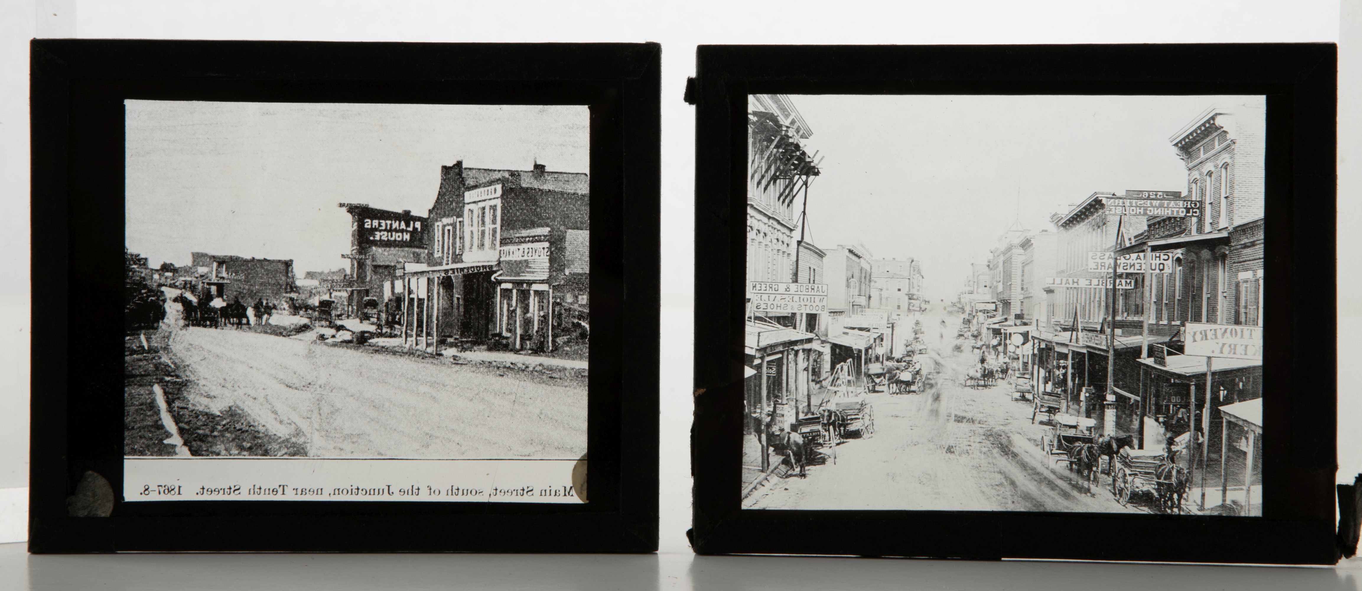 FOURTEEN 19TH C. GLASS PLATE NEGATIVES MISSOURI TOWNS