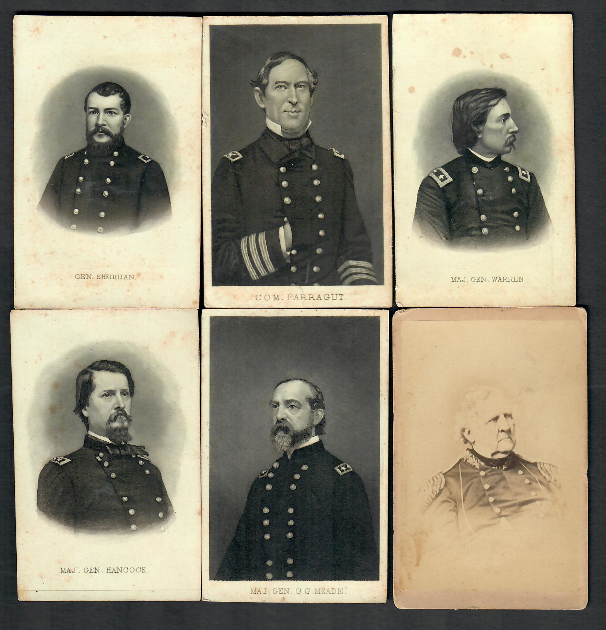 SIXTEEN 2ND GENERATION CDV IMAGES OF CIVIL WAR OFFICERS