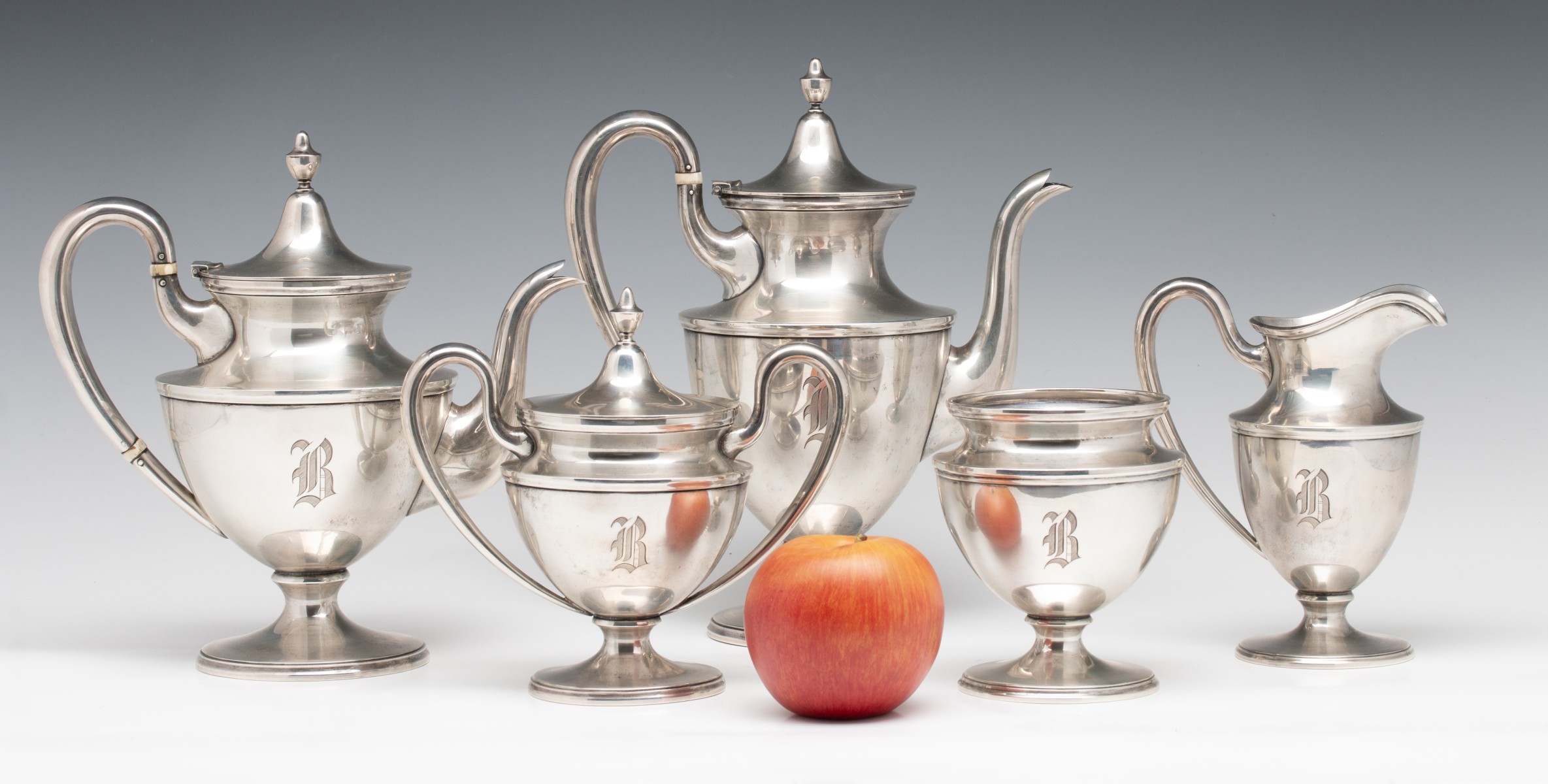 A STEIFF FIVE PIECE STERLING TEA AND COFFEE SERVICE