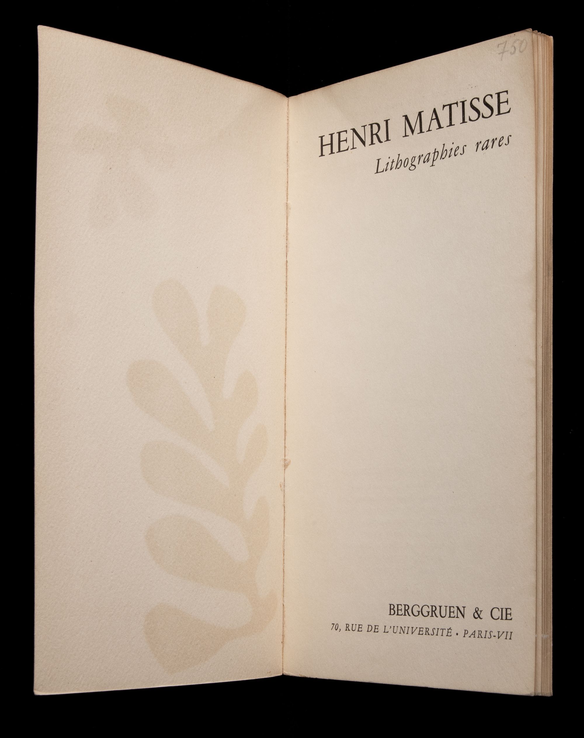 HENRI MATISSE EXHIBITION CATALOGS CIRCA 1955
