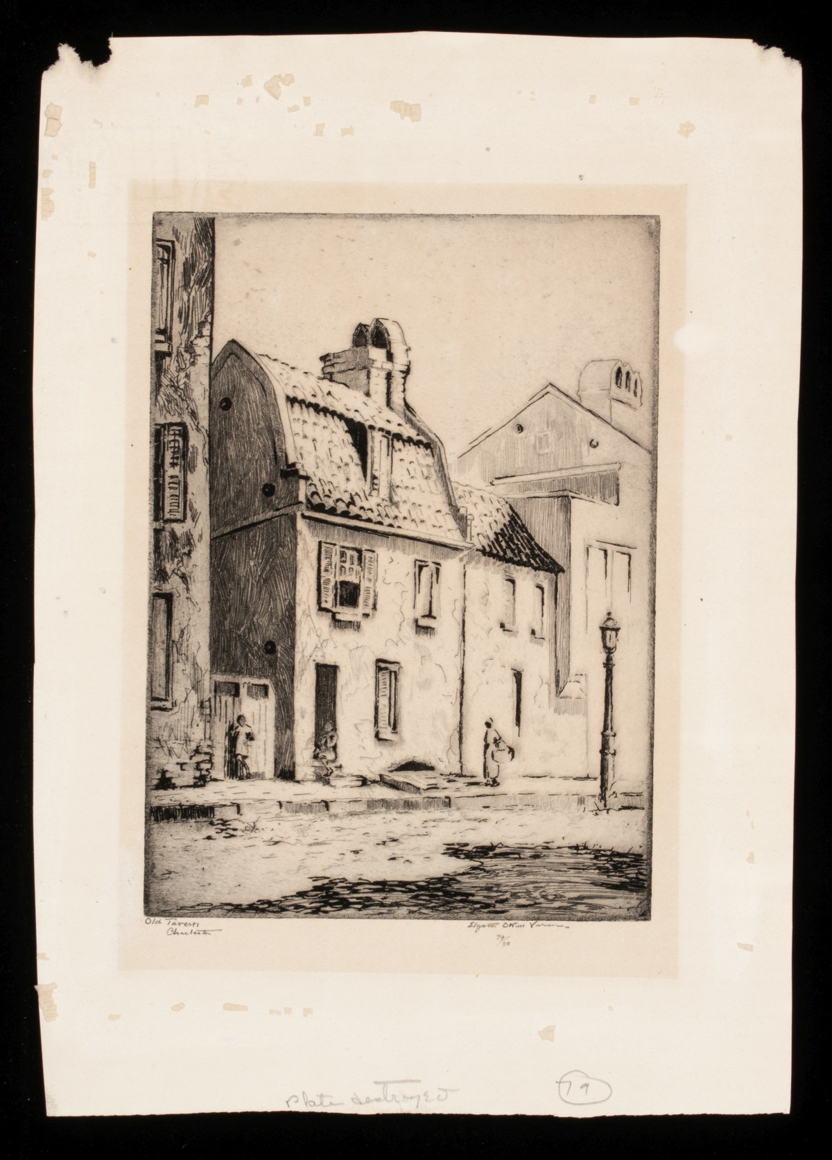 ELIZABETH VERNER (1883-1979) SIGNED ETCHING, CHARLESTON