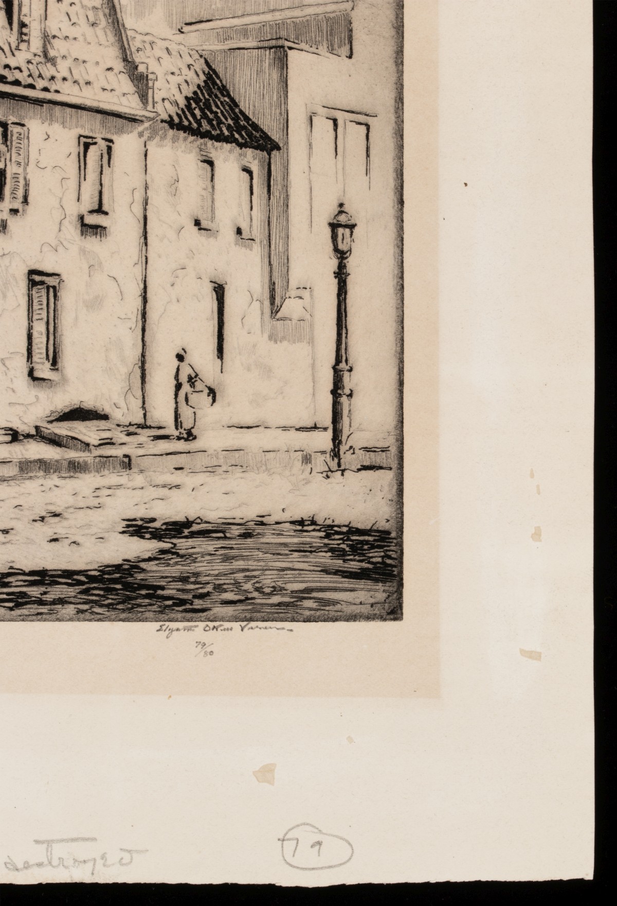 ELIZABETH VERNER (1883-1979) SIGNED ETCHING, CHARLESTON