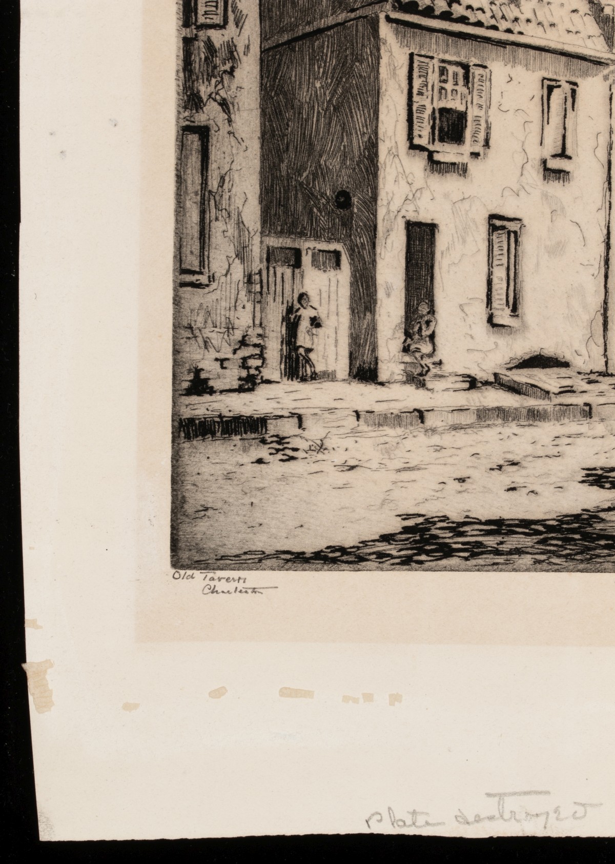 ELIZABETH VERNER (1883-1979) SIGNED ETCHING, CHARLESTON