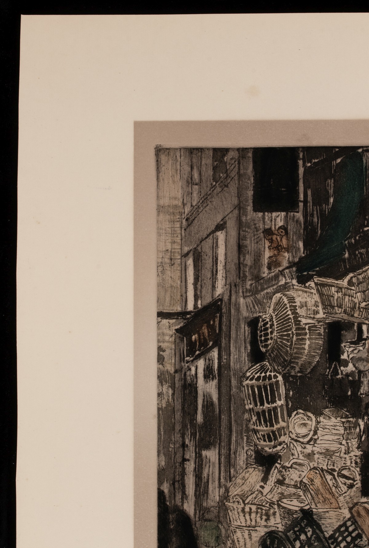 MAX POLLAK (1886-1970) PENCIL SIGNED COLOR AQUATINT