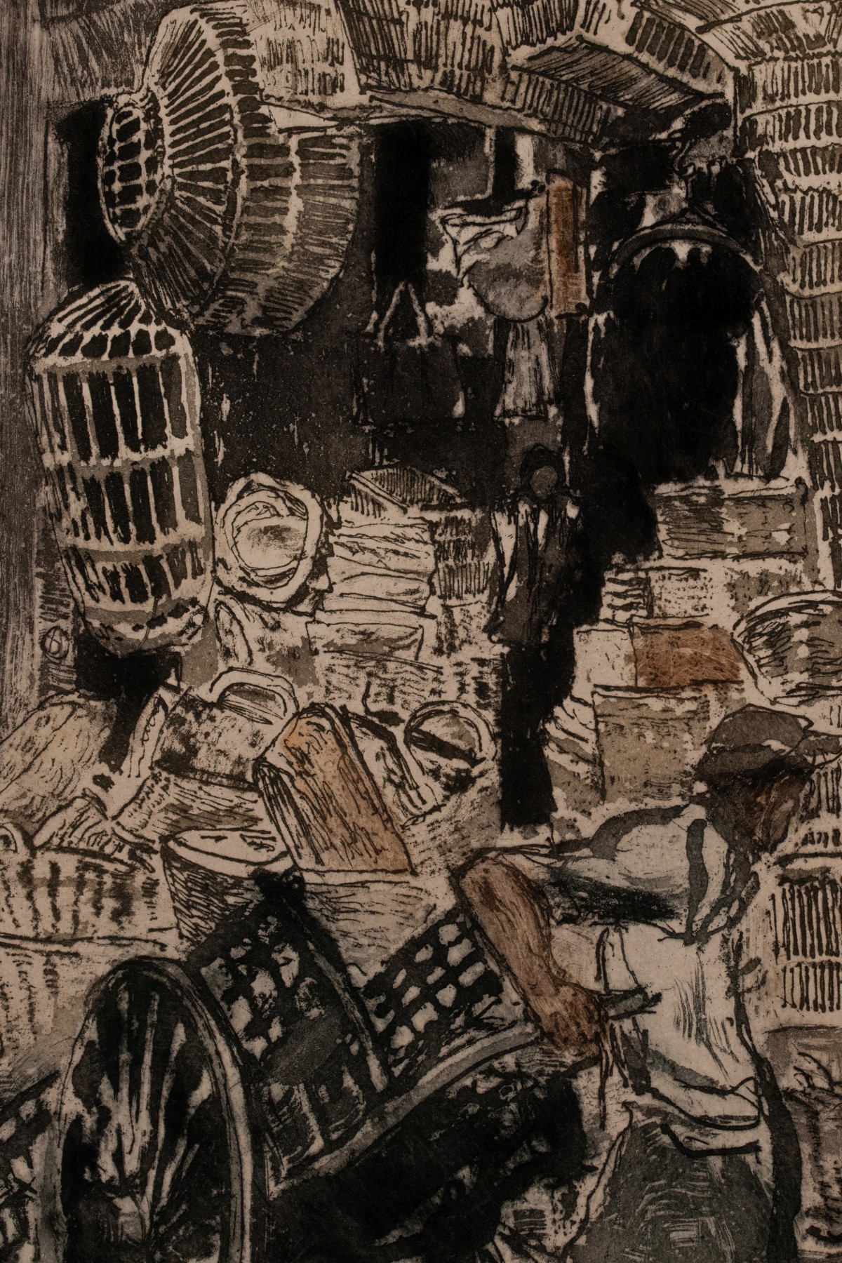 MAX POLLAK (1886-1970) PENCIL SIGNED COLOR AQUATINT