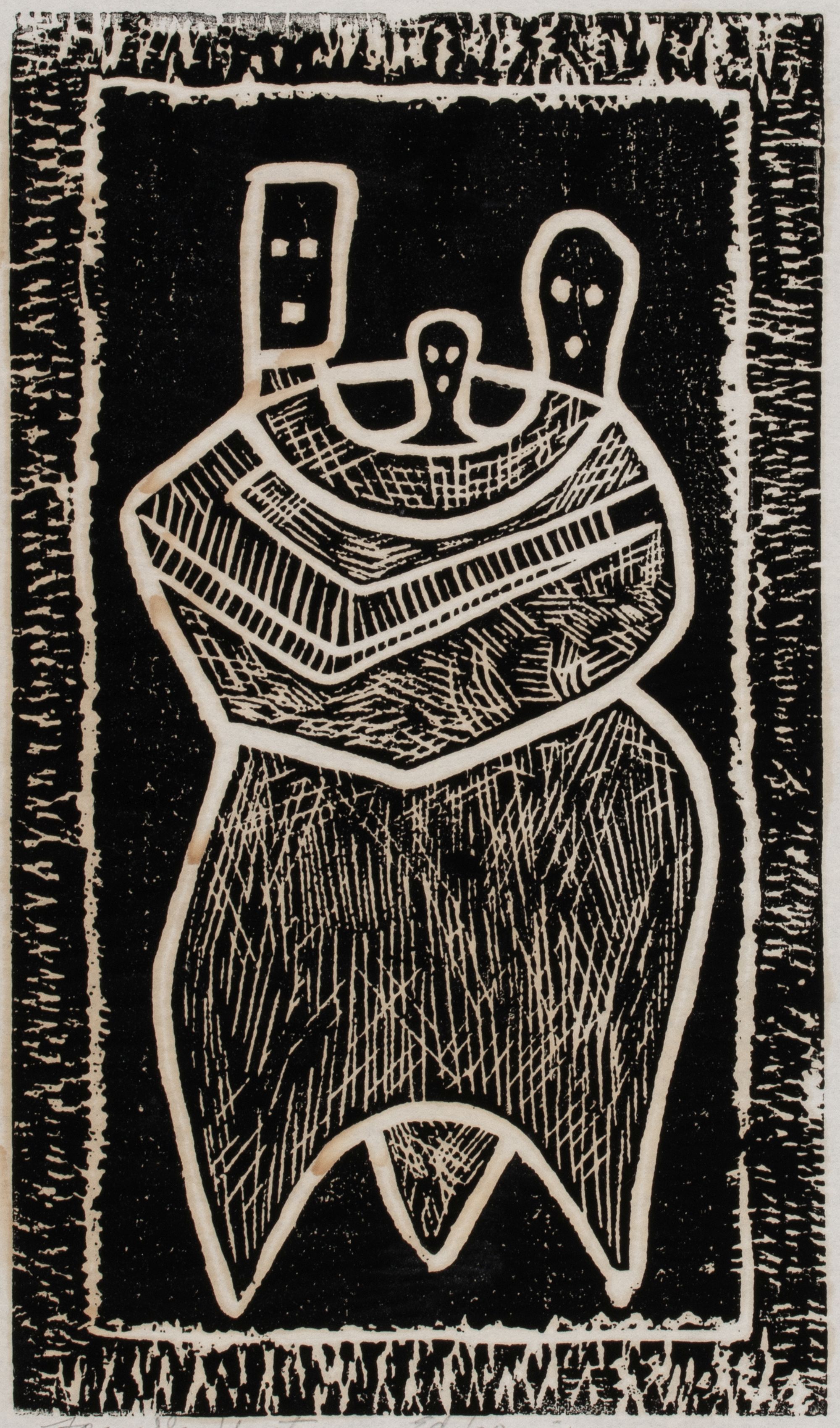 CECIL CARSTENSEN (1906-1991) BLOCK PRINT & SCULPTURE