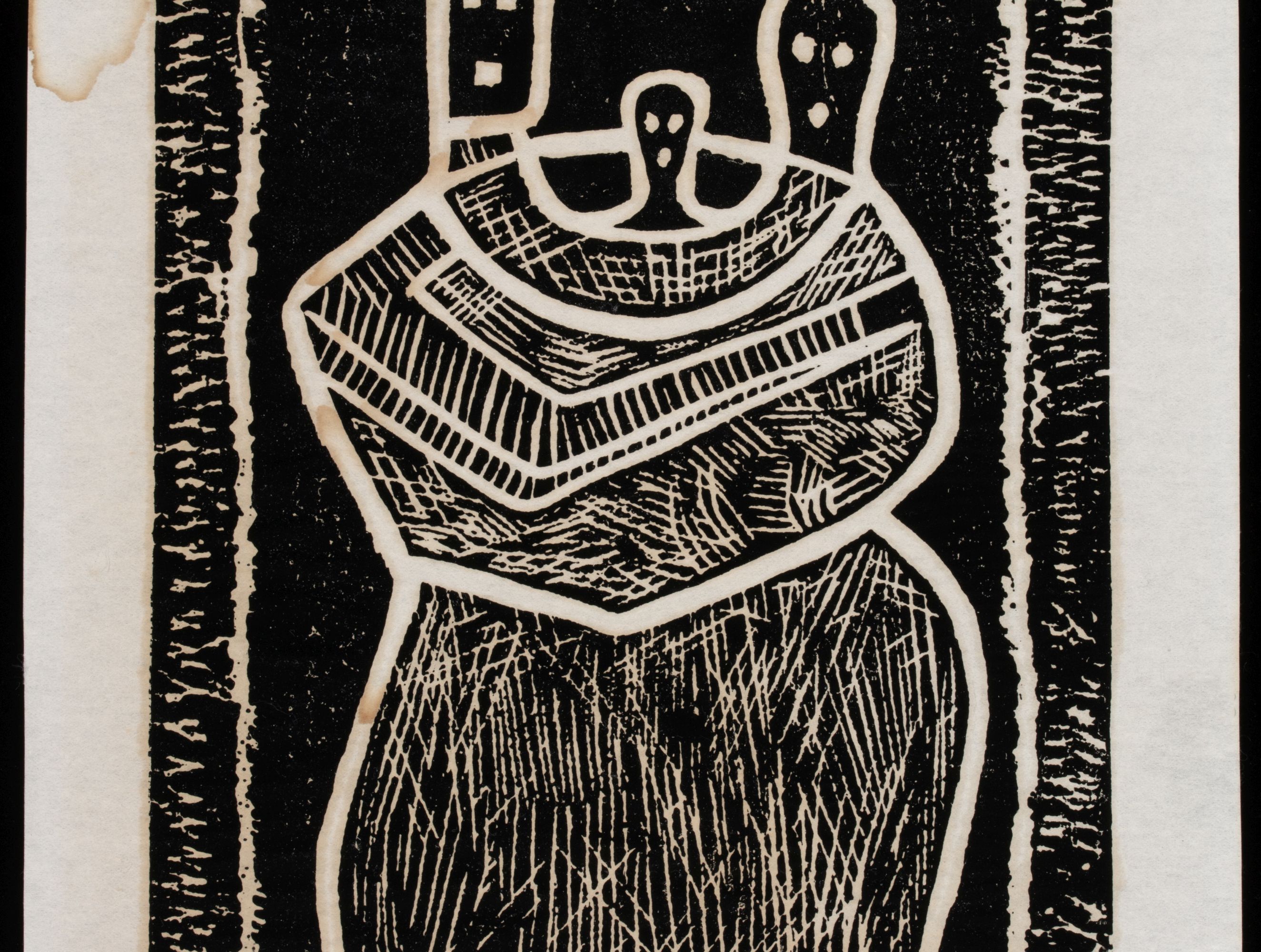 CECIL CARSTENSEN (1906-1991) BLOCK PRINT & SCULPTURE