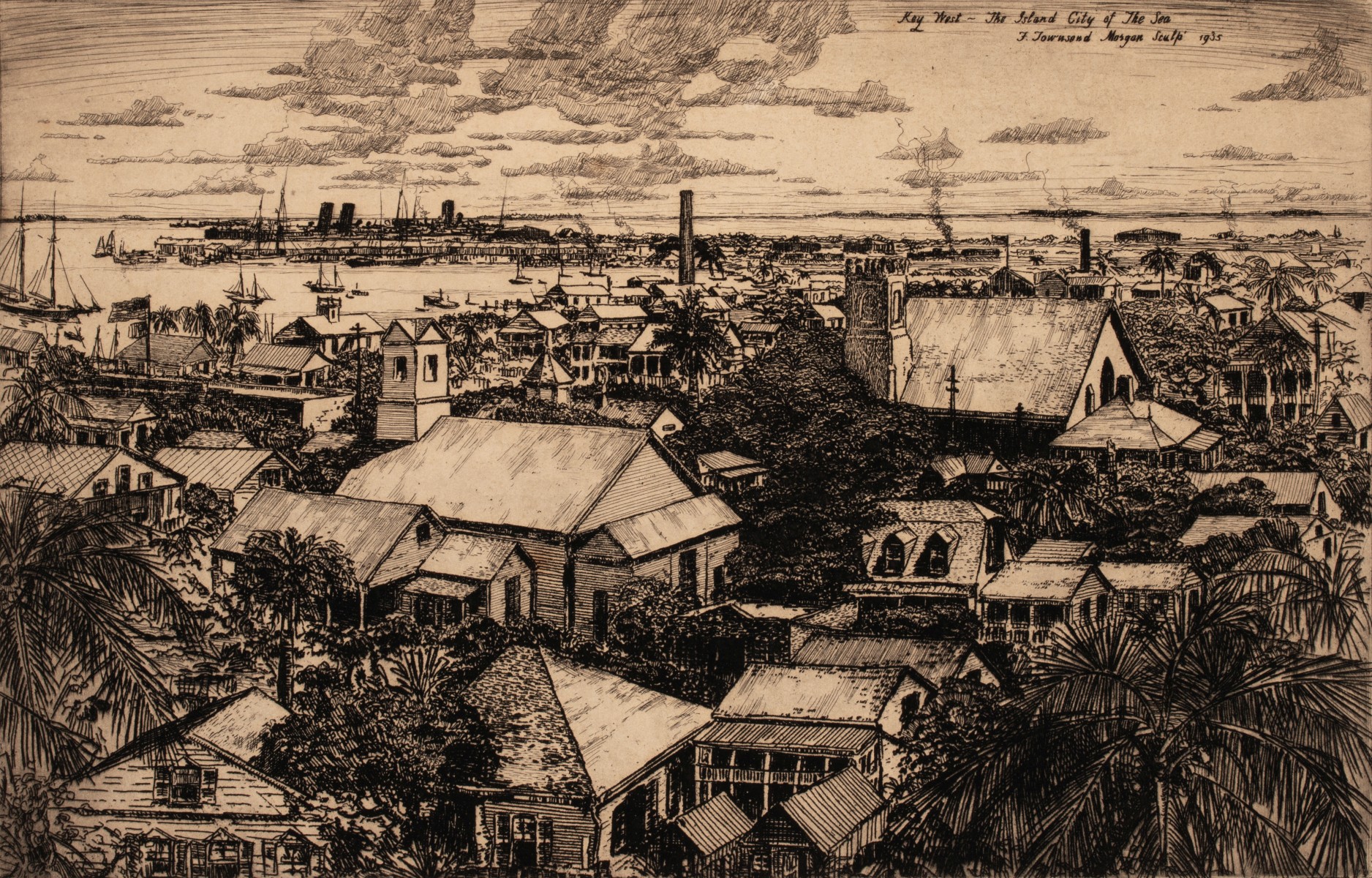 F. TOWNSEND MORGAN (1883-1965) PENCIL SIGNED ETCHING