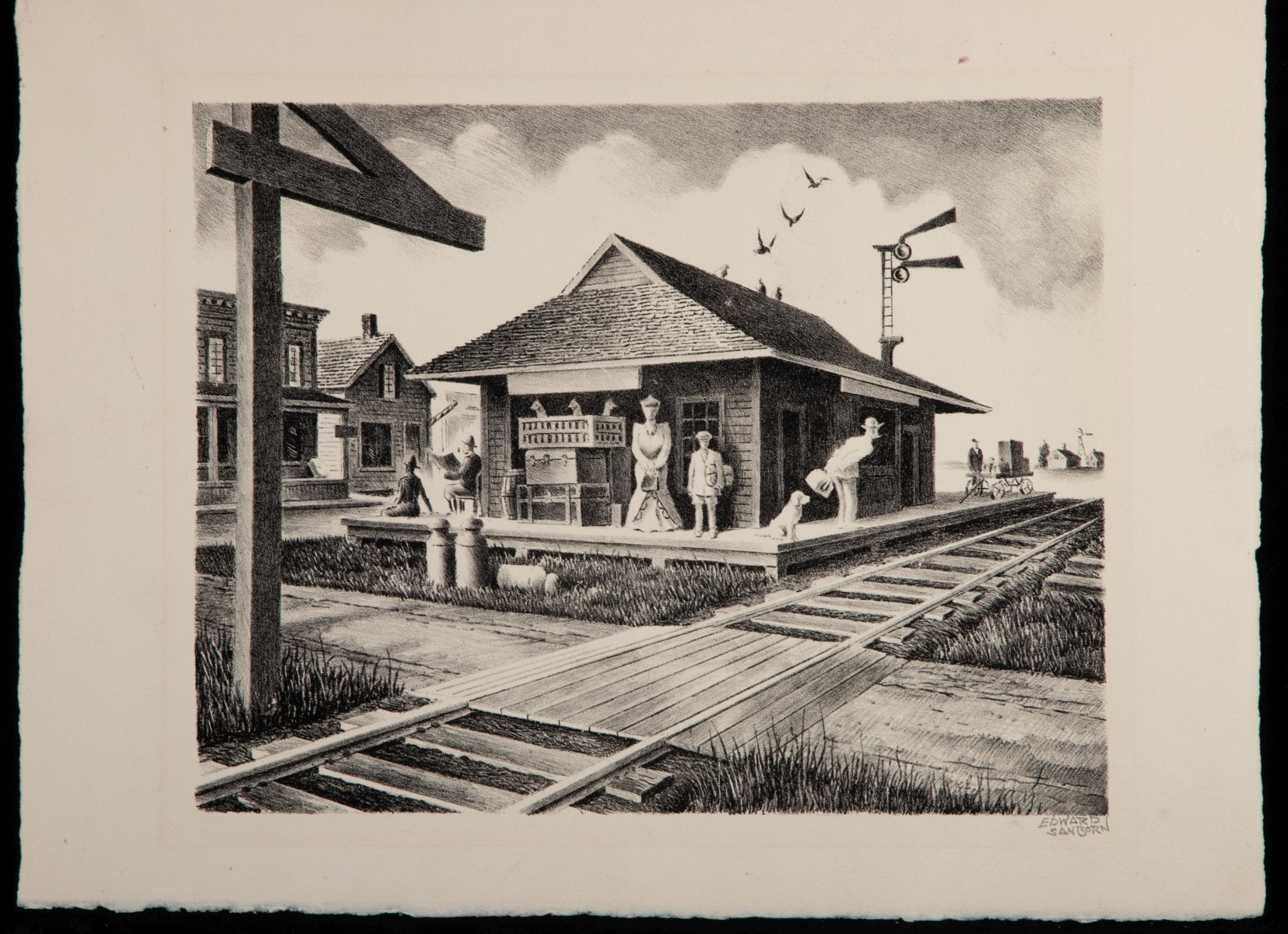 FIVE VARIOUS AMERICAN PENCIL SIGNED PRINTS 1937 TO 1946