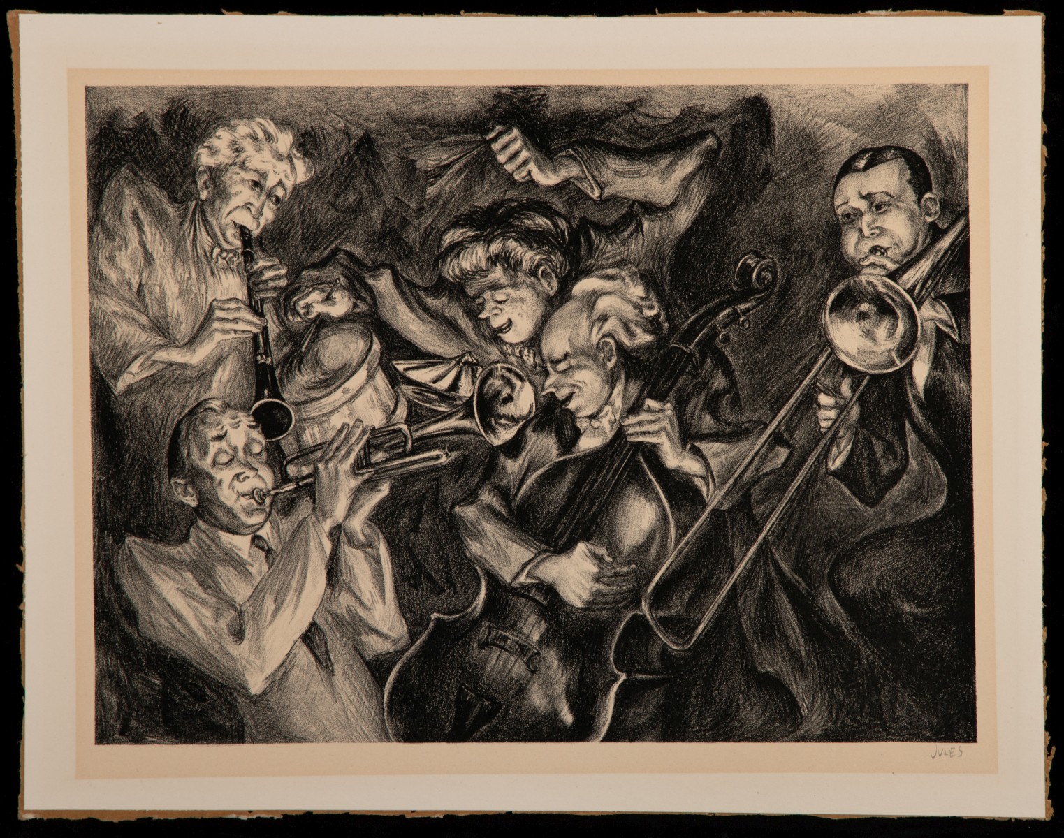 FIVE VARIOUS AMERICAN PENCIL SIGNED PRINTS 1937 TO 1946