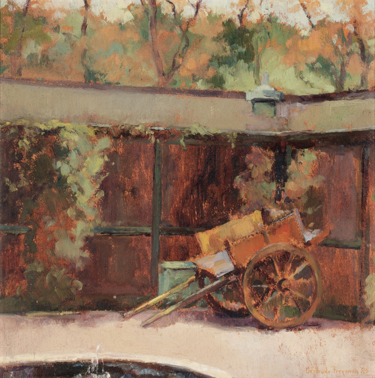 GERTRUDE FREYMAN (1901-1994) OIL ON ARTIST'S BOARD