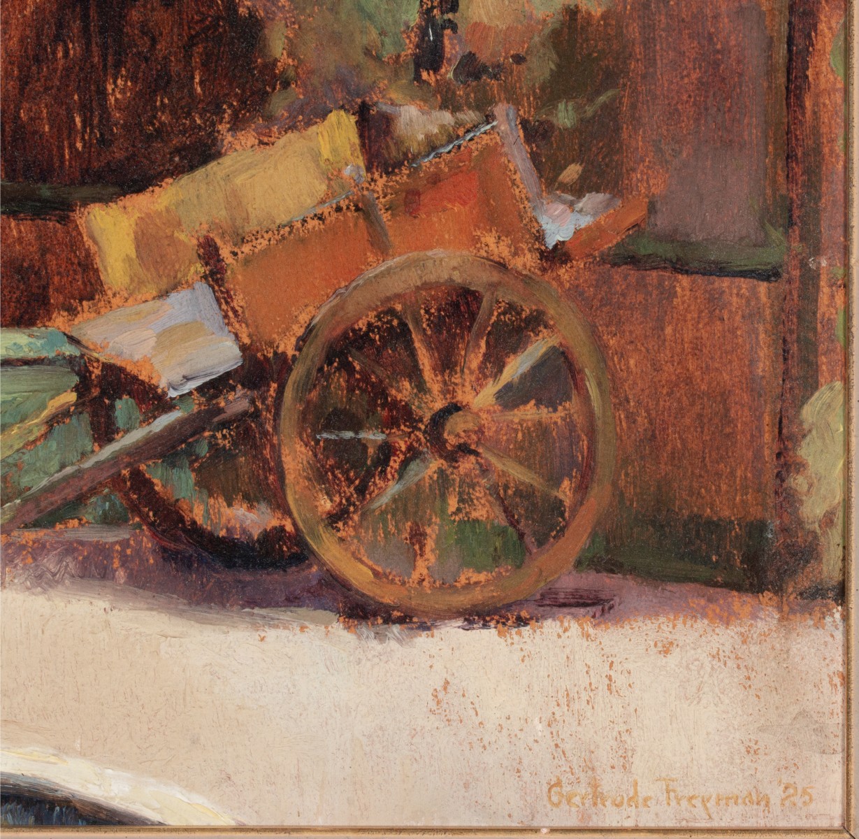 GERTRUDE FREYMAN (1901-1994) OIL ON ARTIST'S BOARD