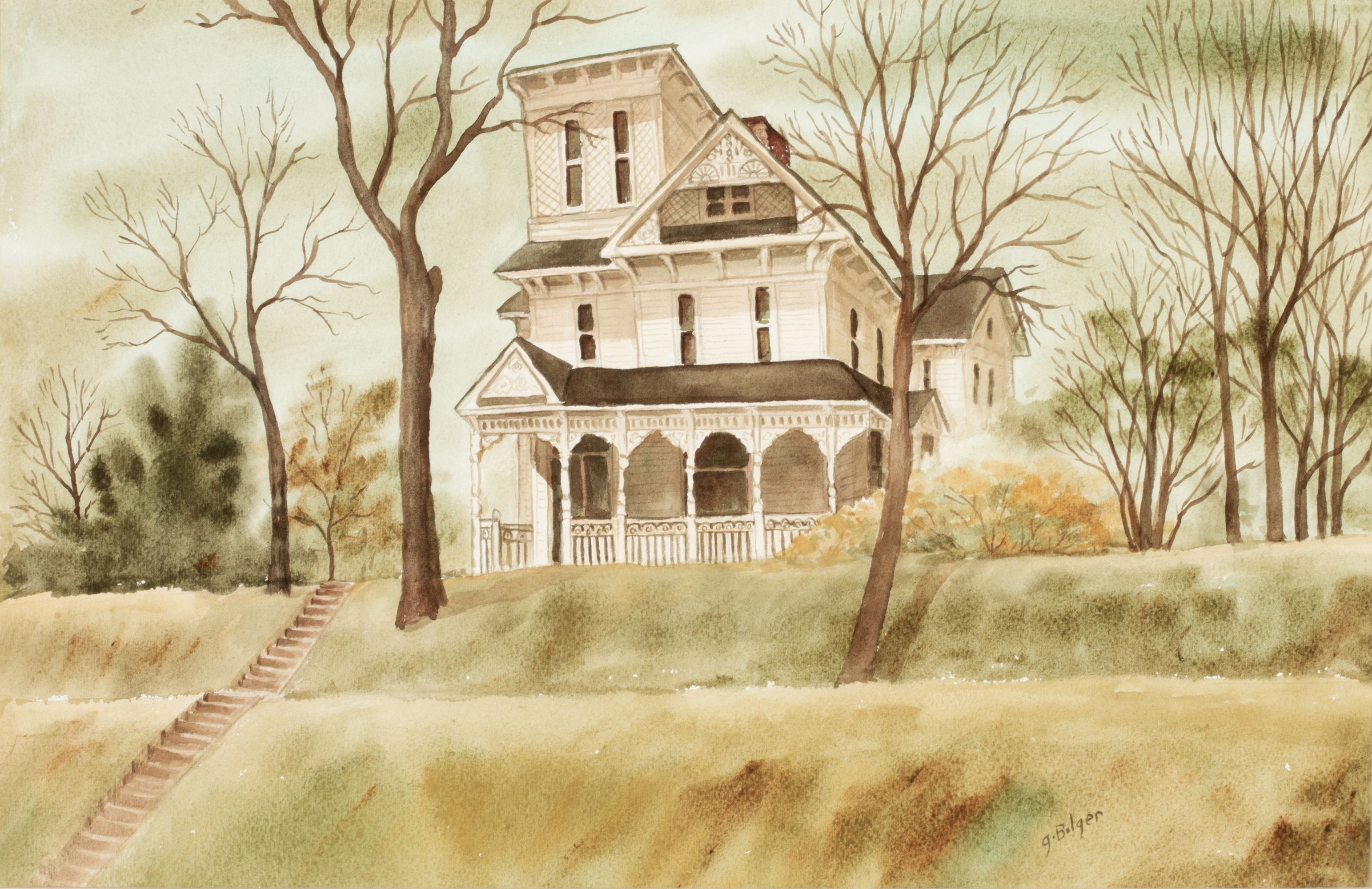 GRACE BILGER (KANSAS 1907-2000) TWO WATERCOLORS