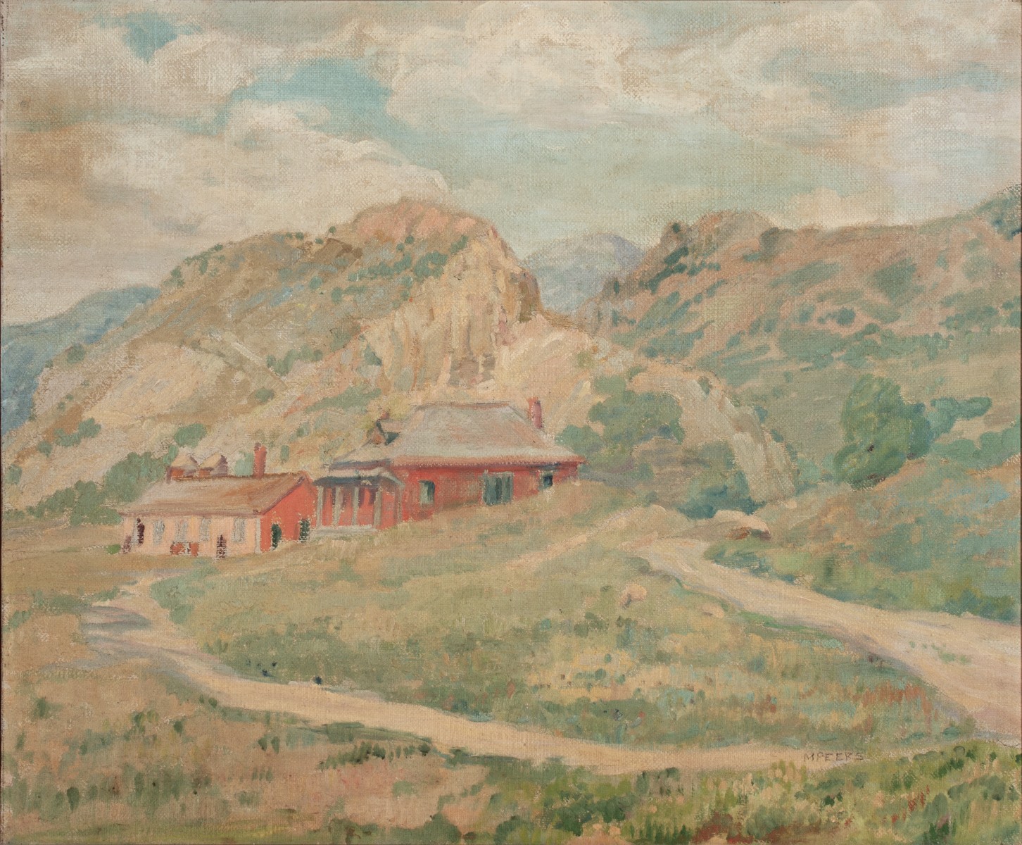 MARION PEERS (TOPEKA, KANSAS 1880-1967) OIL ON BOARD